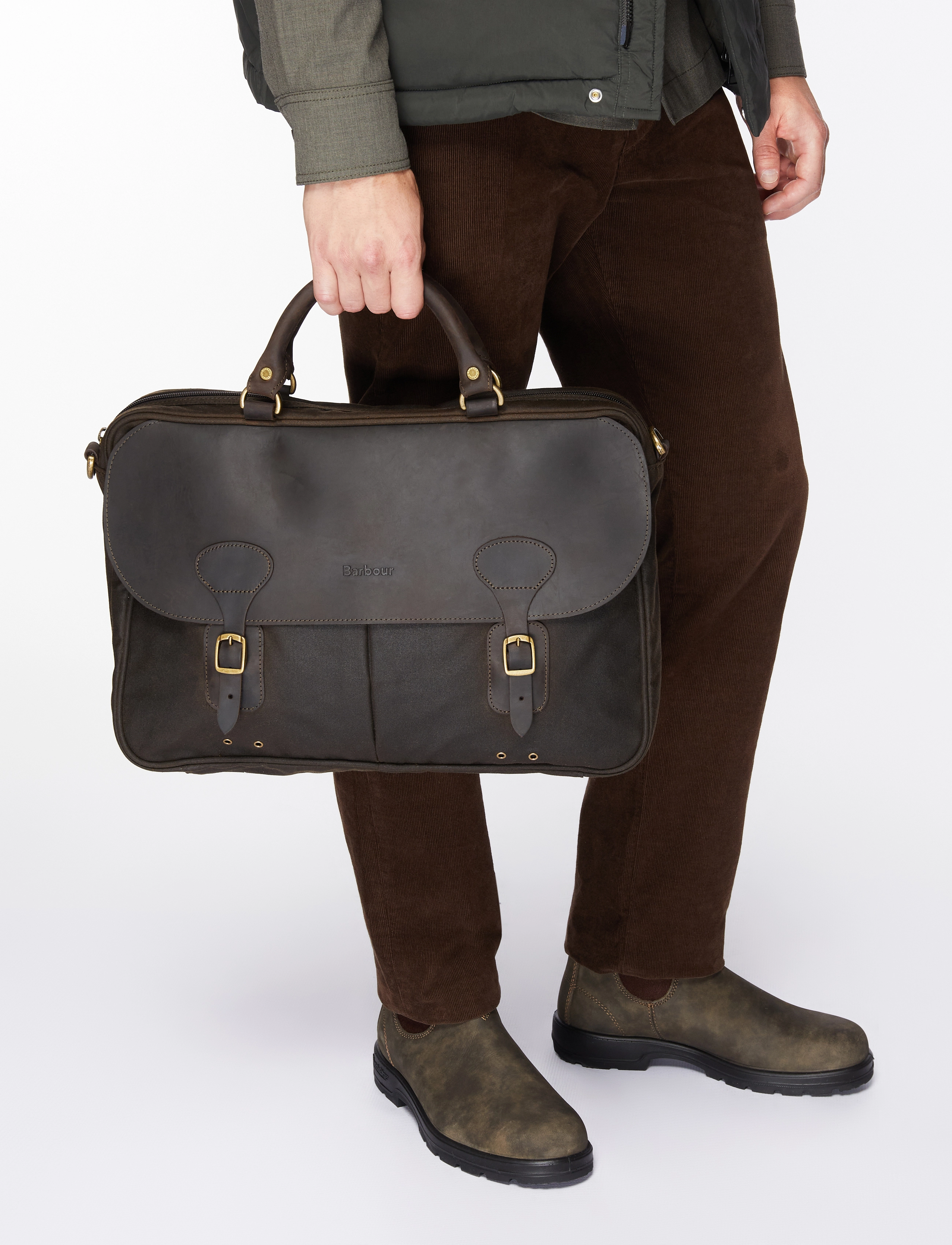 Barbour - Barbour Wax Briefcase - olkalaukut - olive - 3