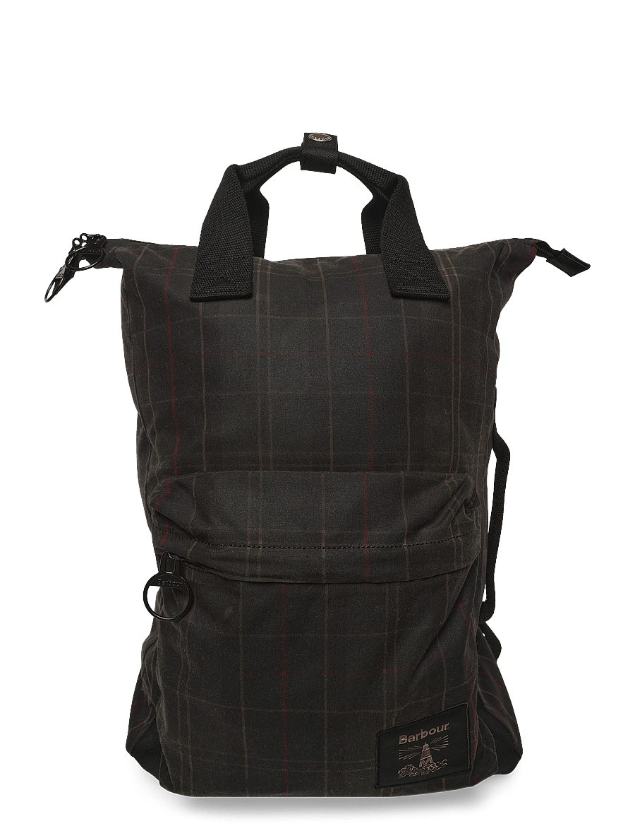 Barbour - Barbour Field Tartan Wax Backpack - business backpacks - dark classic tartan - 0