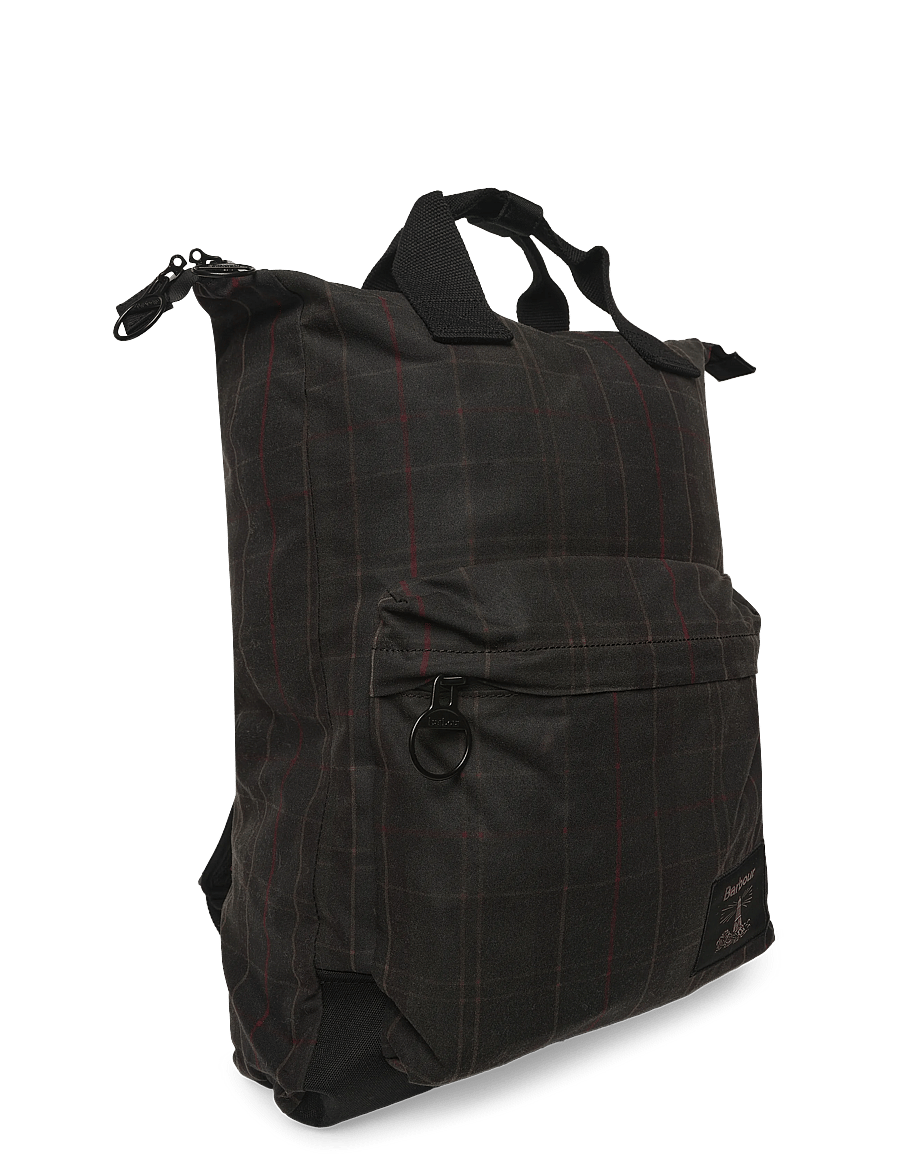 Barbour - Barbour Field Tartan Wax Backpack - business backpacks - dark classic tartan - 2