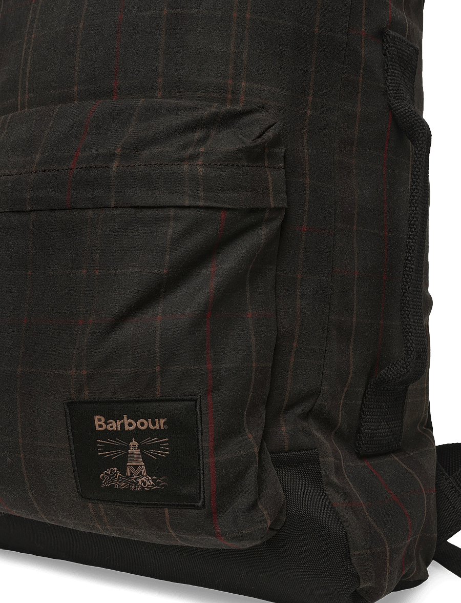 Barbour - Barbour Field Tartan Wax Backpack - business backpacks - dark classic tartan - 3