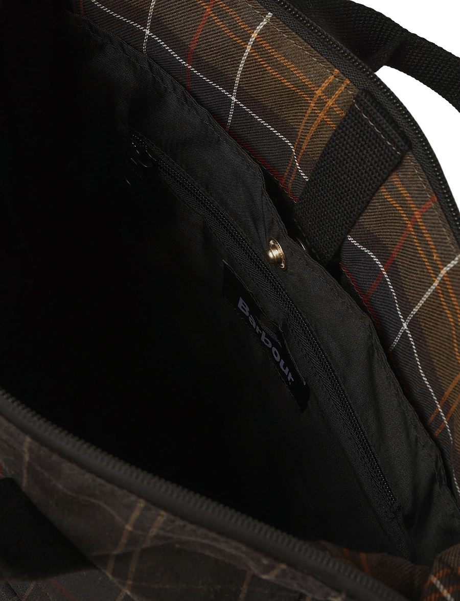 Barbour - Barbour Field Tartan Wax Backpack - business backpacks - dark classic tartan - 4