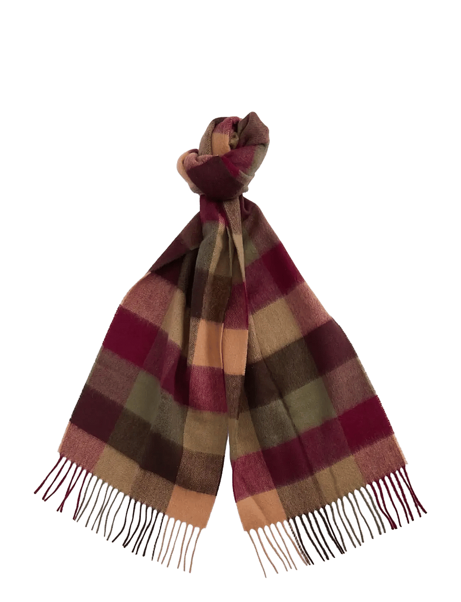 Barbour - Barbour Lambswool Tattersall Scarf - winterschals - tawny port - 0
