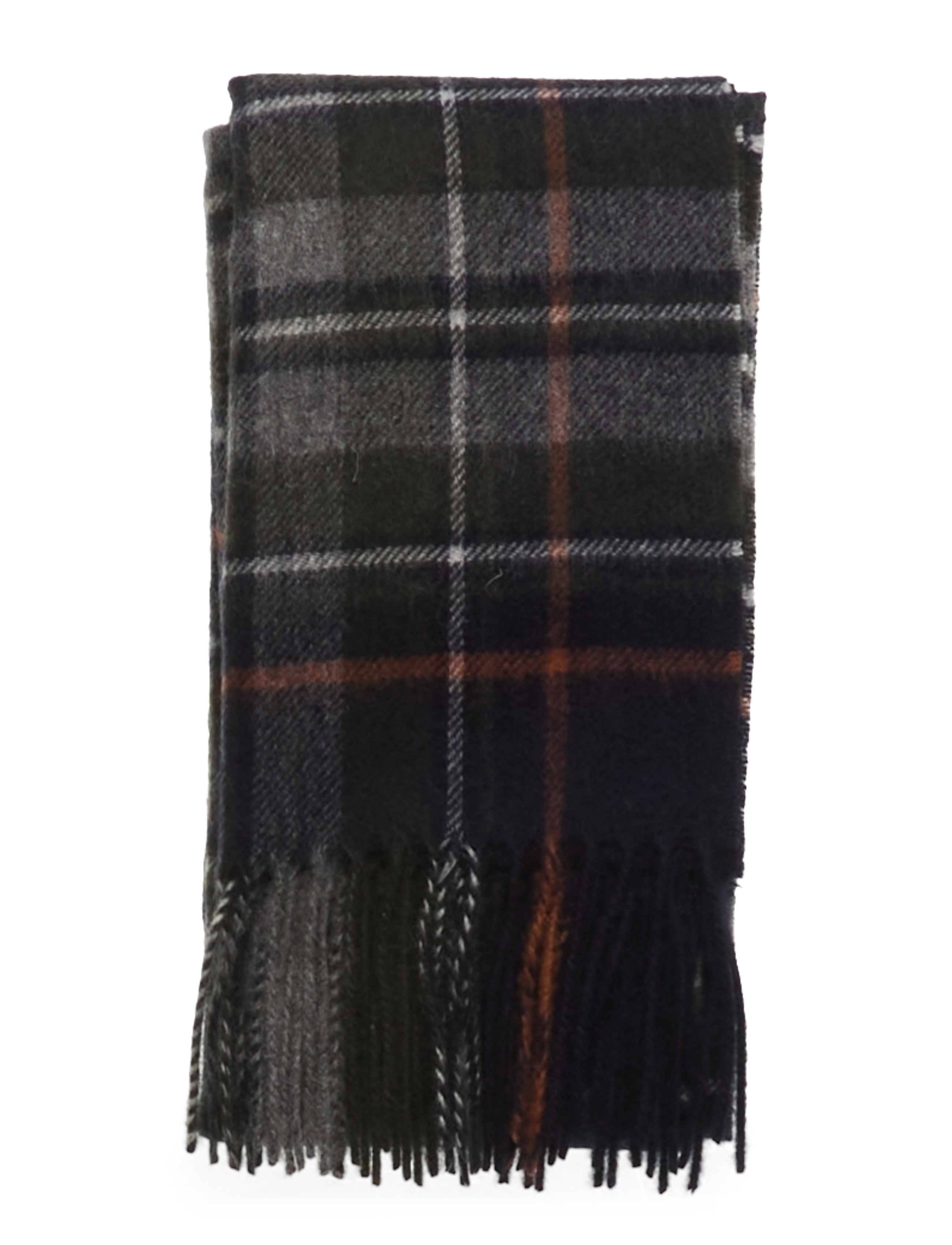 Barbour - Barbour New Check Tartan Scarf - winter scarves - navy/dark ginger - 1