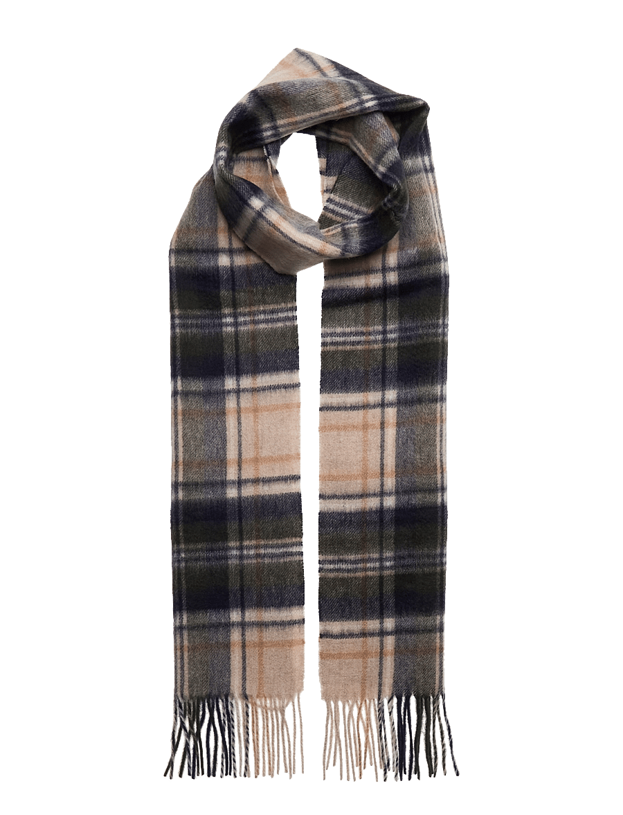 Barbour - Barbour New Check Tartan Scarf - sand beige plaid - 0