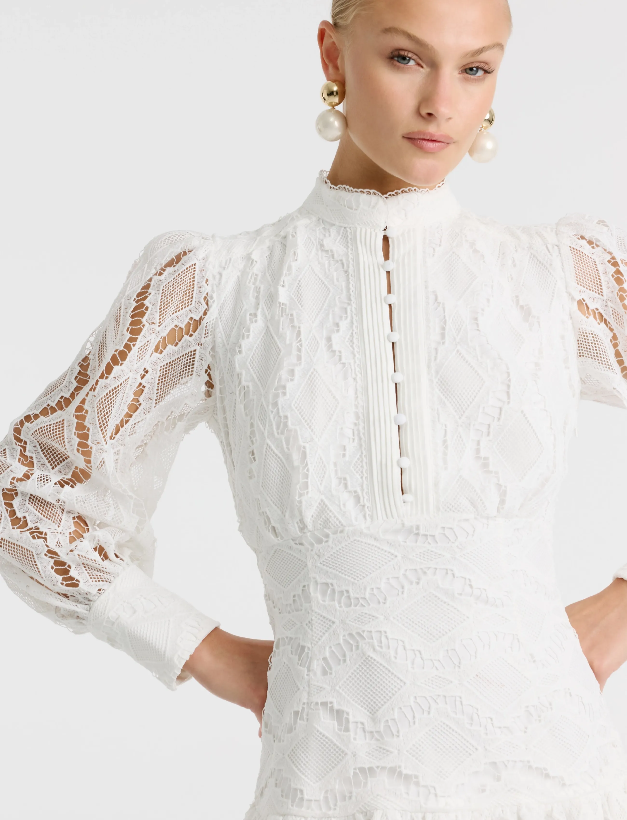 Bardot - REMY LACE DRESS - ivory - 3