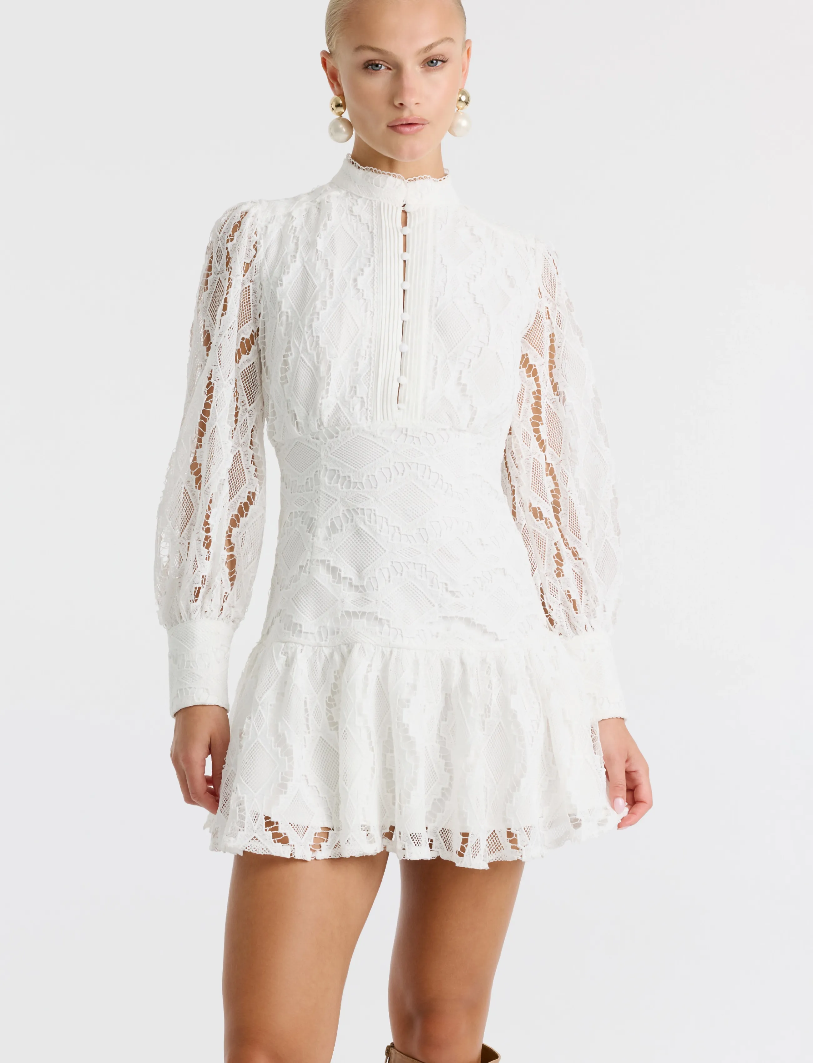 Bardot - REMY LACE DRESS - ivory - 5