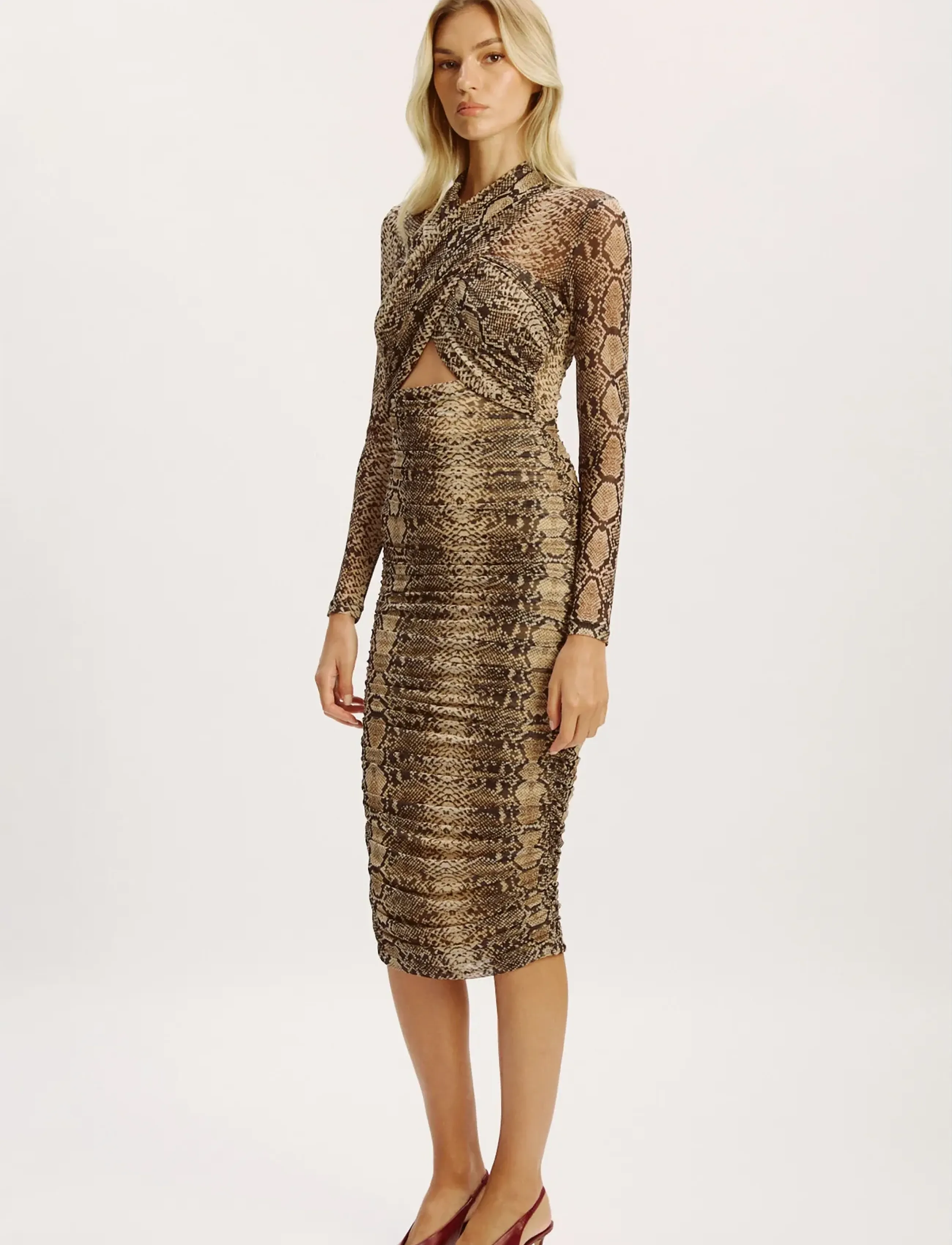 Bardot - ALIYAH PRINTED MIDI DRESS - etuikleider - snake skin - 3