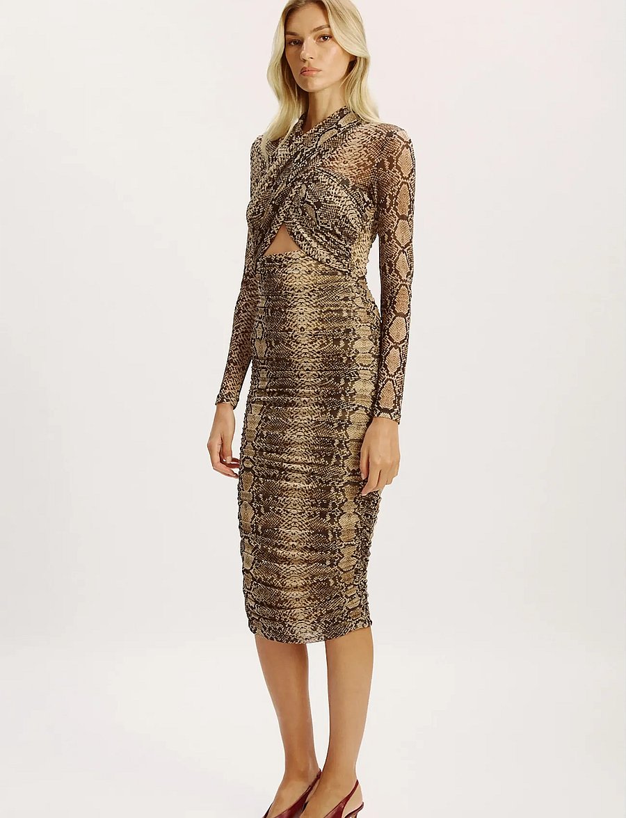 Bardot - ALIYAH PRINTED MIDI DRESS - etuikleider - snake skin - 3