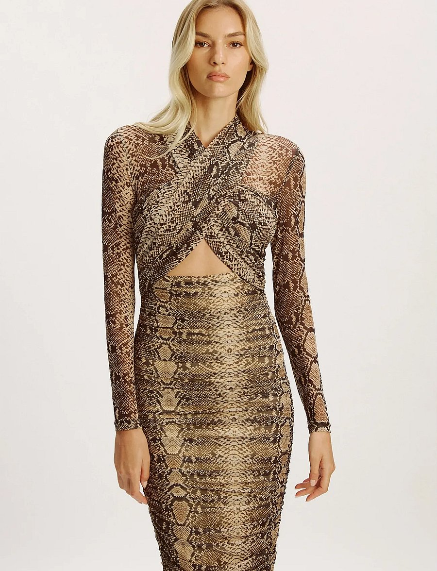 Bardot - ALIYAH PRINTED MIDI DRESS - etuikleider - snake skin - 5