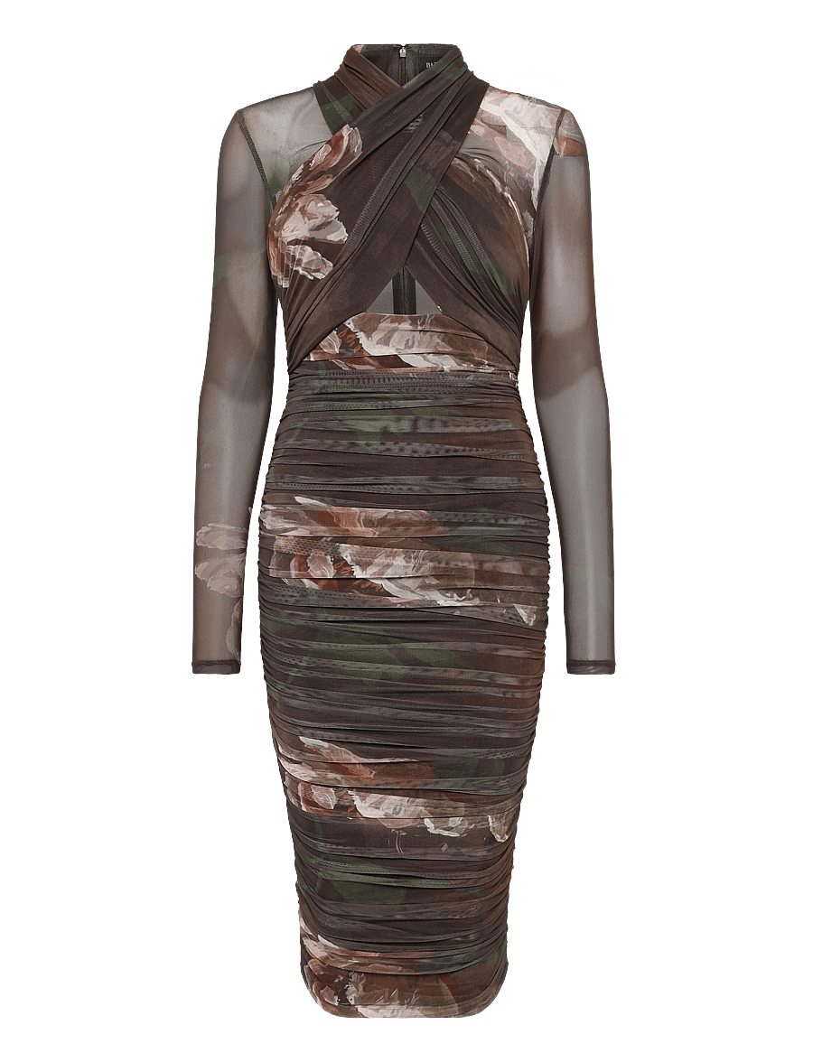 Bardot - ALIYAH PRINTED MIDI DRESS - midikleidid - choc fl - 1