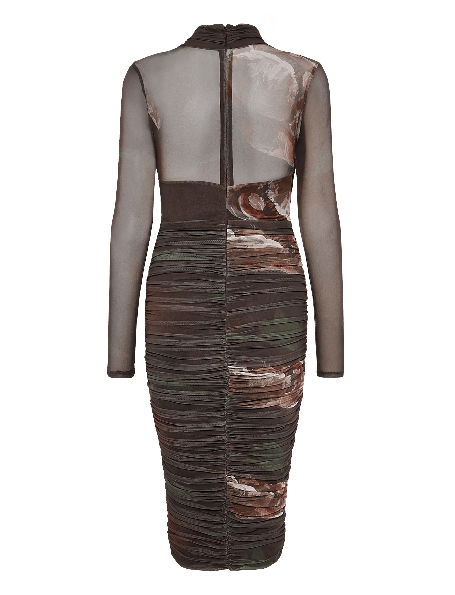 Bardot - ALIYAH PRINTED MIDI DRESS - midikleidid - choc fl - 2
