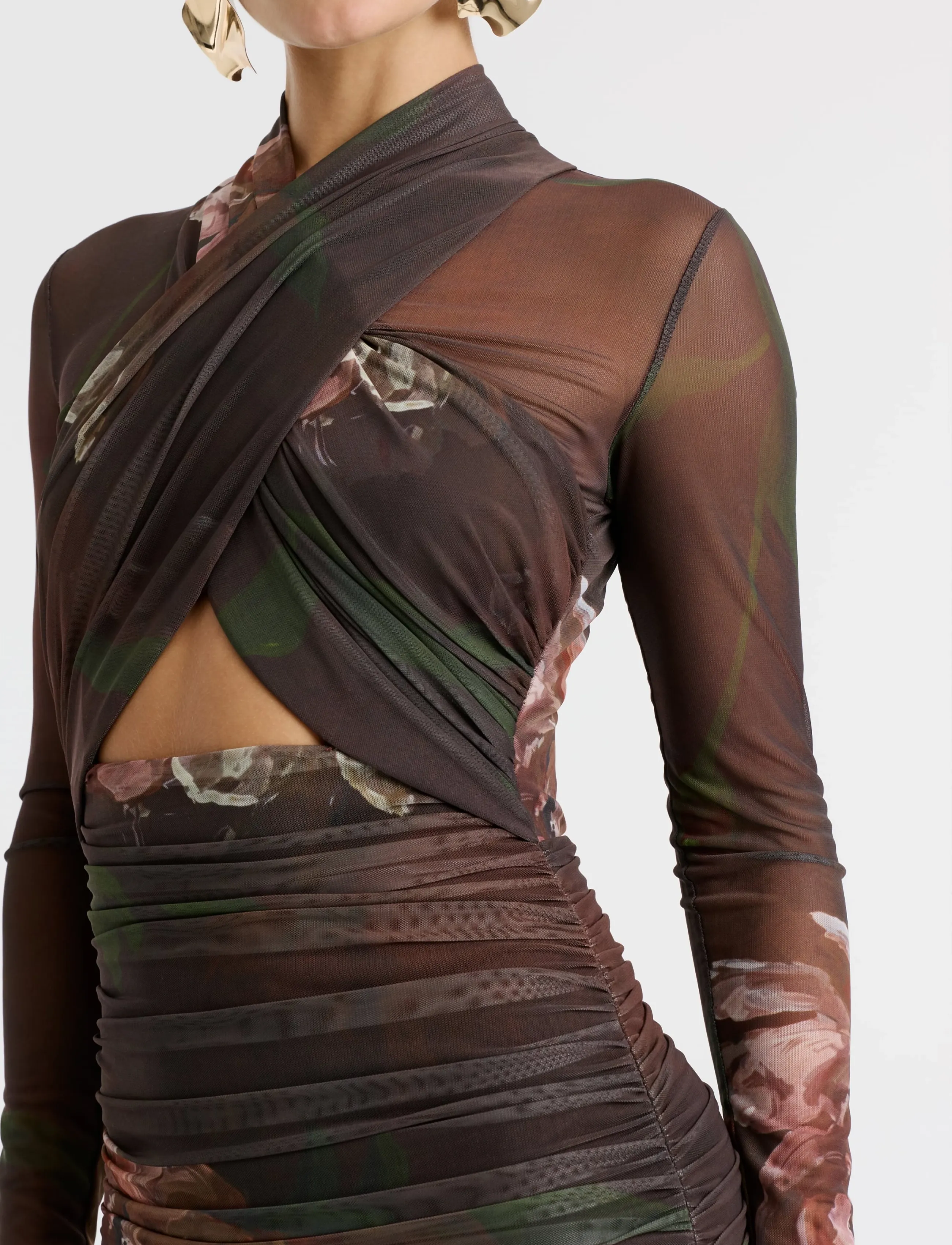 Bardot - ALIYAH PRINTED MIDI DRESS - midikleidid - choc fl - 5