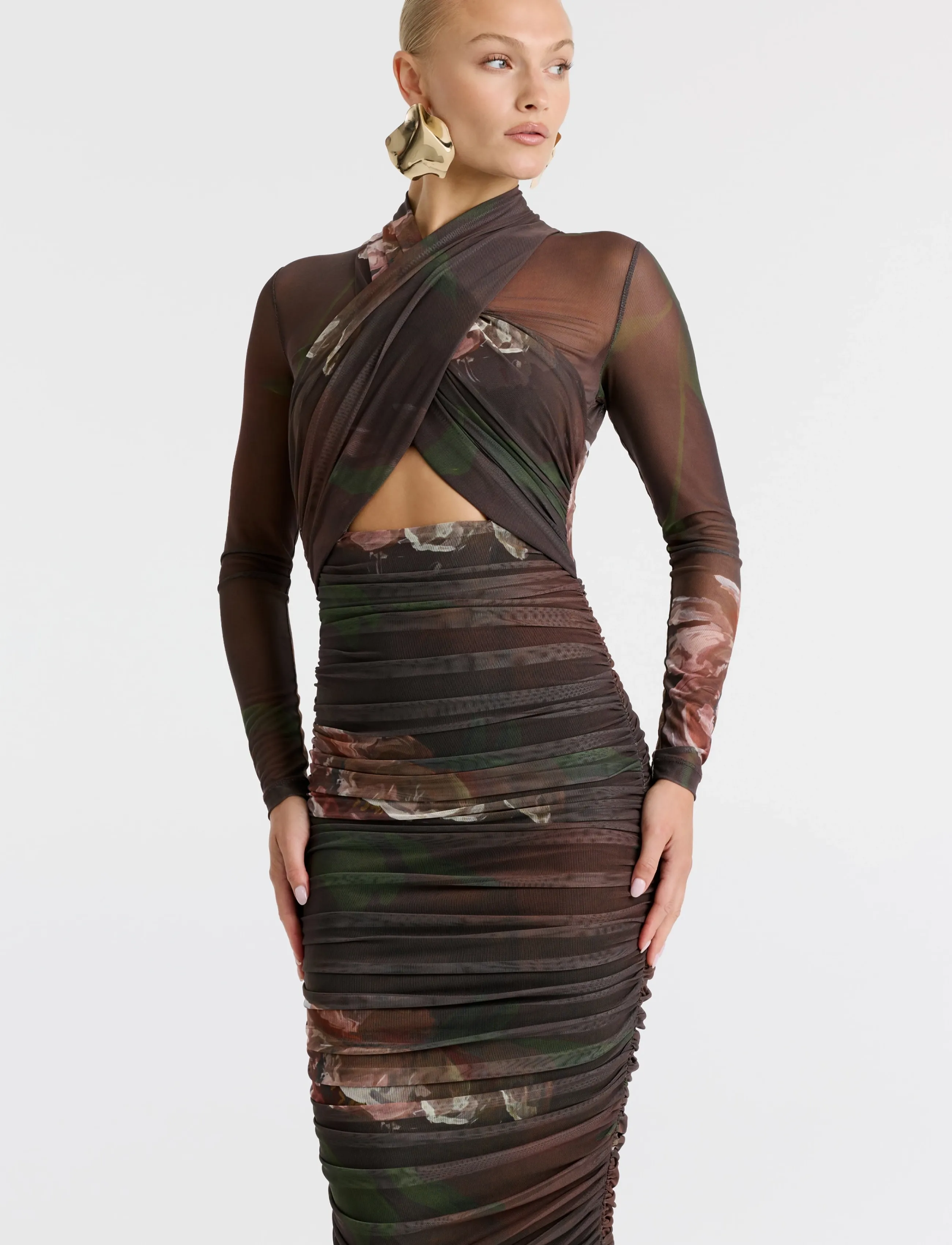 Bardot Aliyah Printed Midi Dress midiklänningar dam – bild 5