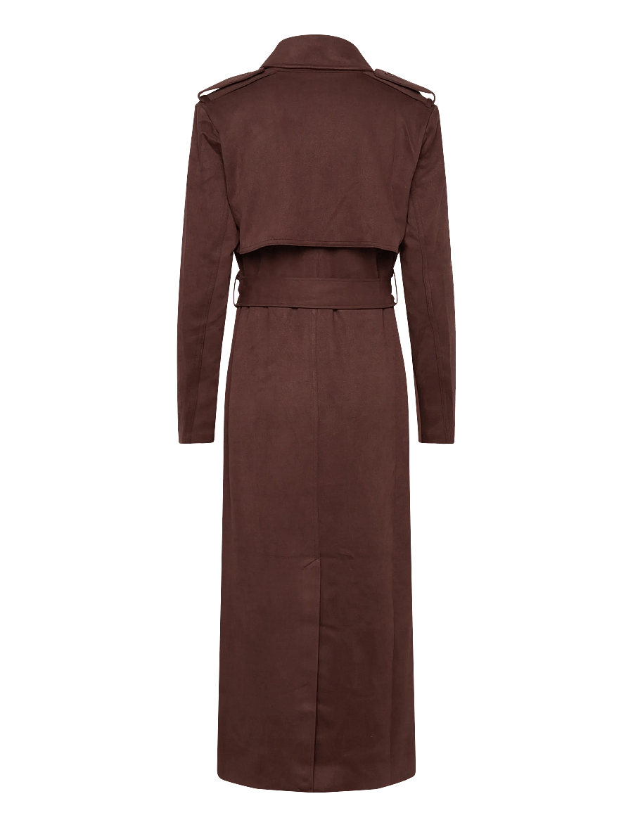 Bardot - KIRA VEGAN SUEDE TRENCH COAT - trenchcoats - chocolate - 2