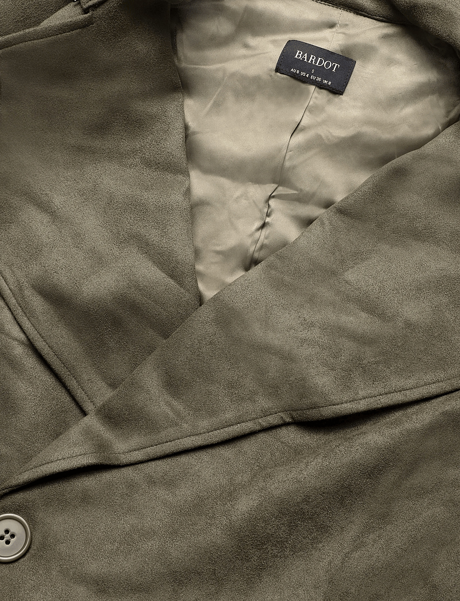 Bardot - KIRA VEGAN SUEDE TRENCH COAT - trenchcoats - khaki - 2