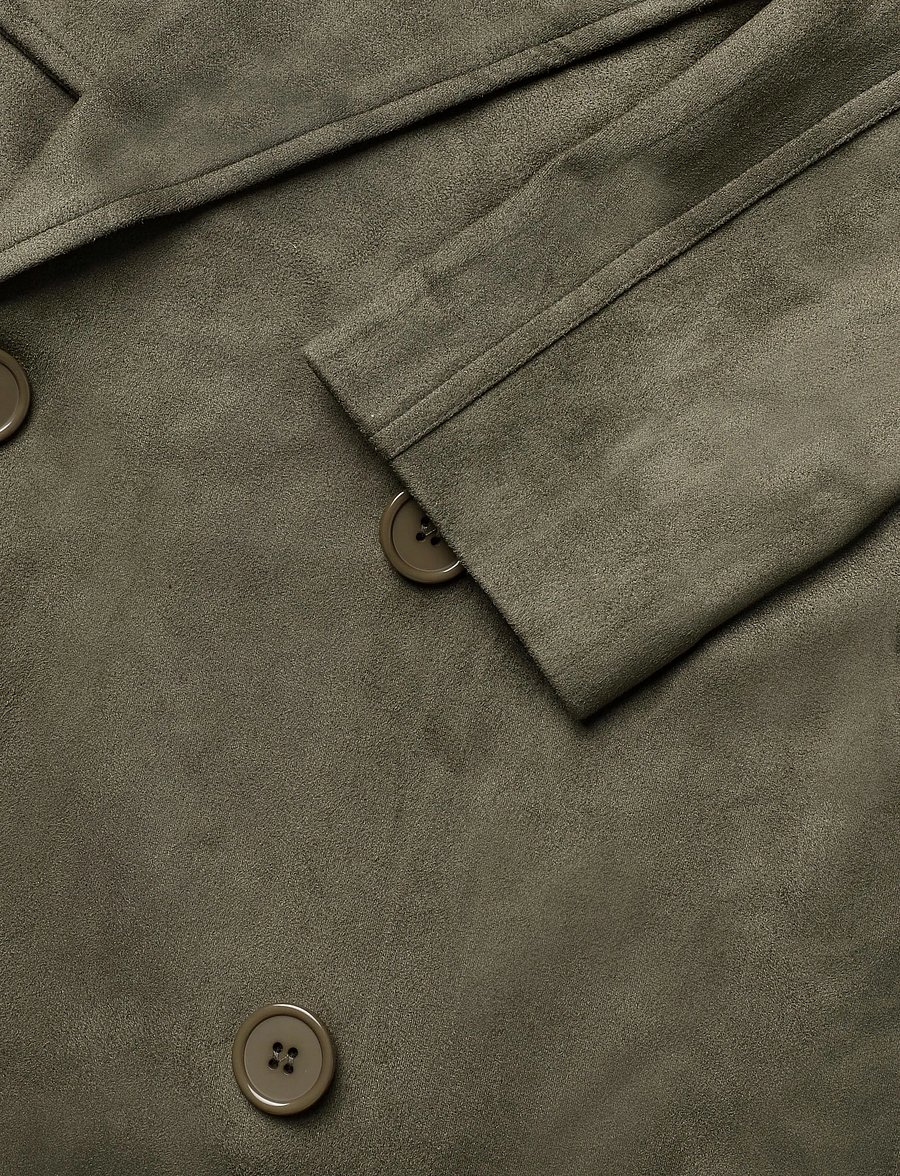 Bardot - KIRA VEGAN SUEDE TRENCH COAT - trenchcoats - khaki - 3