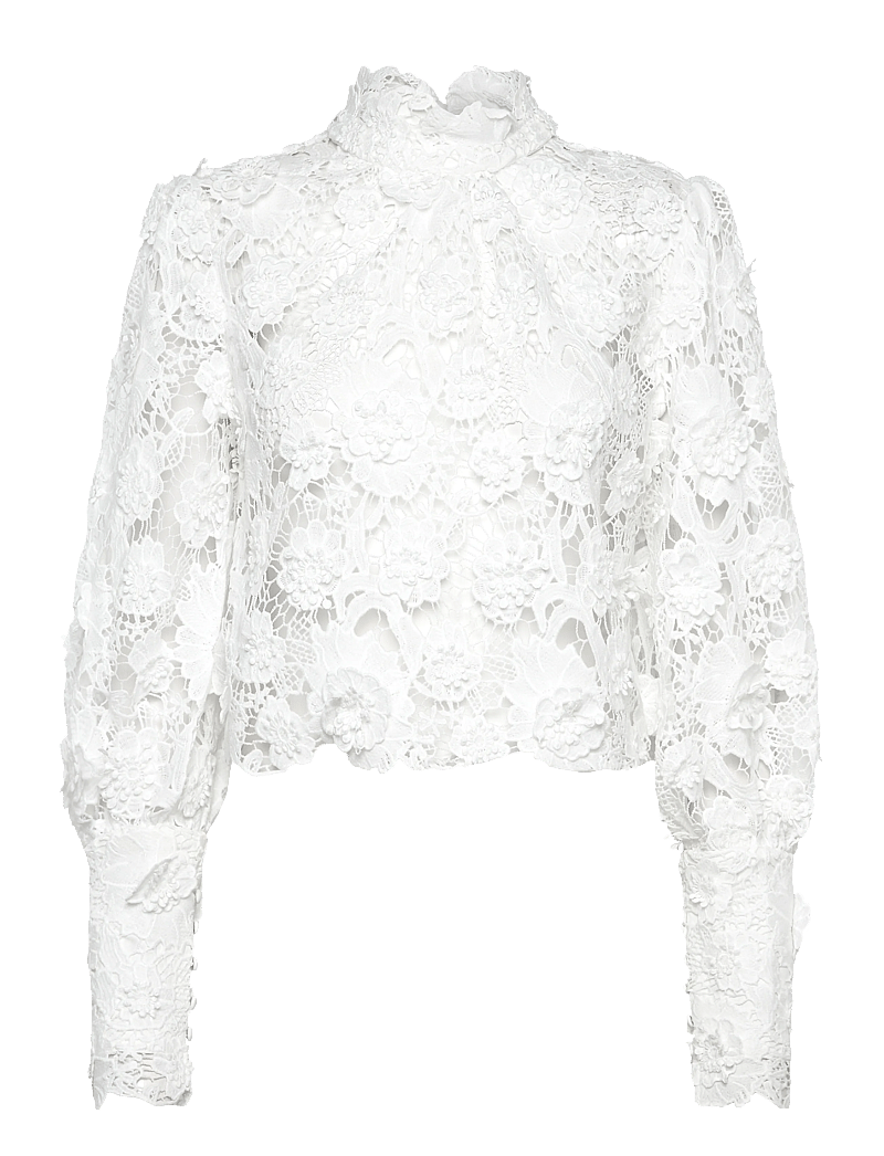 Bardot - LACE GEORGIA TOP - pikkade varrukatega pluusid - ivory - 0