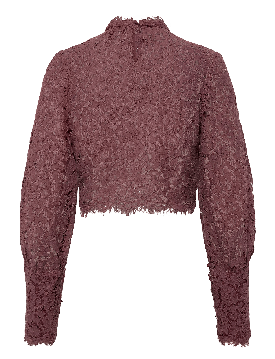 Bardot - LACE GEORGIA TOP - langærmede bluser - deep plum - 1