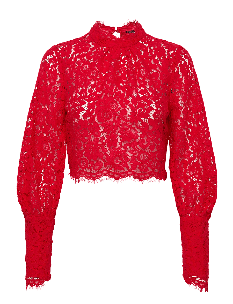 Bardot - LACE GEORGIA TOP - langärmelige blusen - fire red - 1