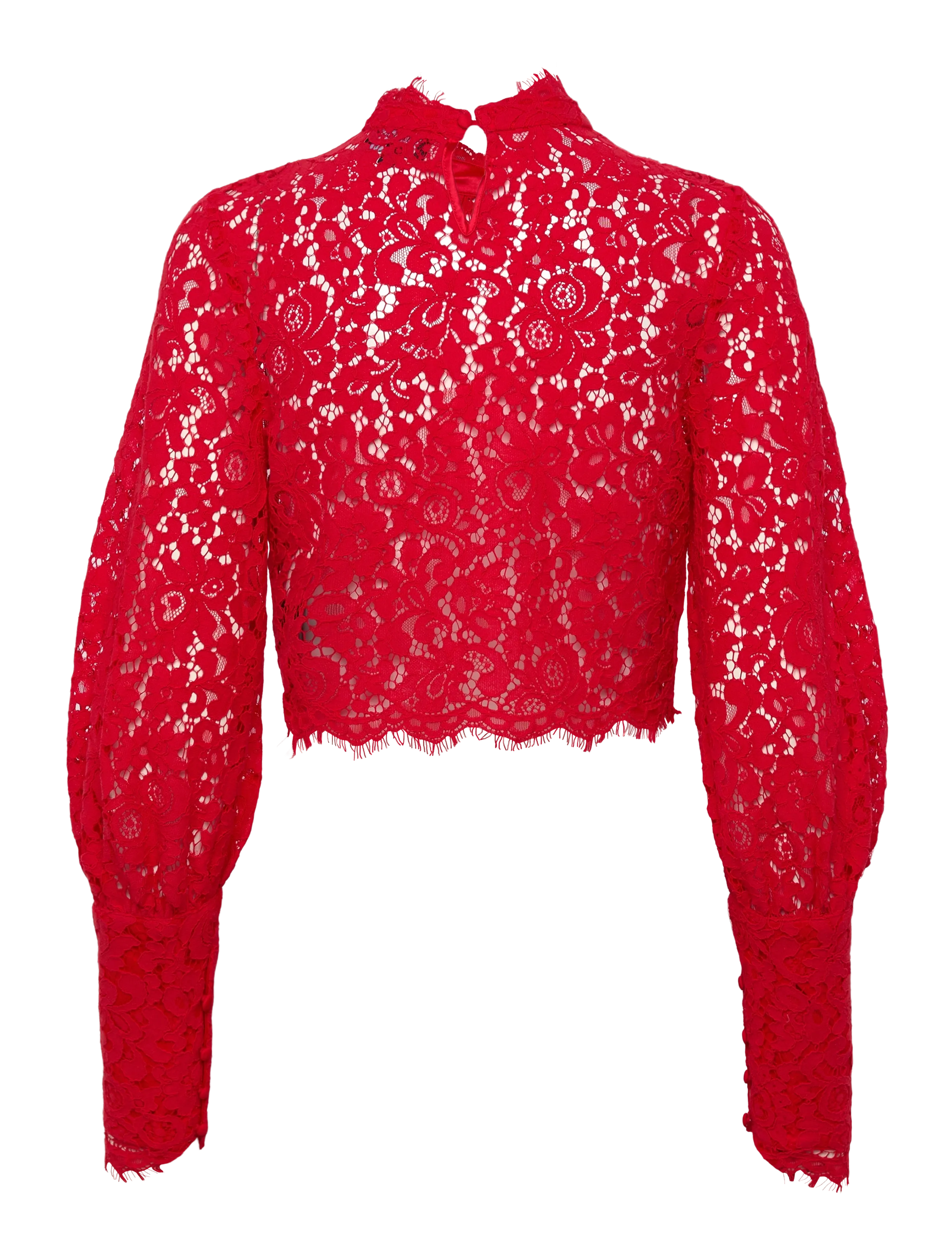 Bardot - LACE GEORGIA TOP - langærmede bluser - fire red - 2