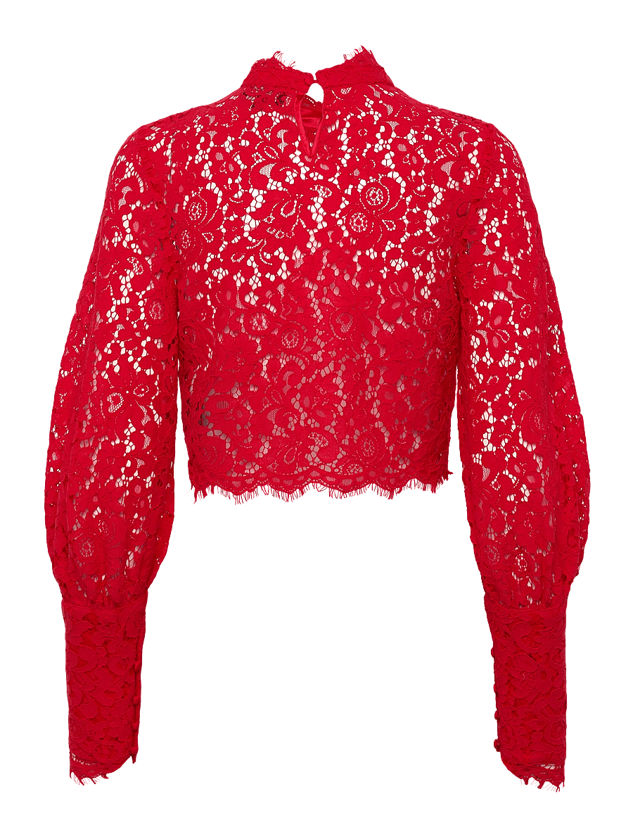 Bardot - LACE GEORGIA TOP - langärmelige blusen - fire red - 2
