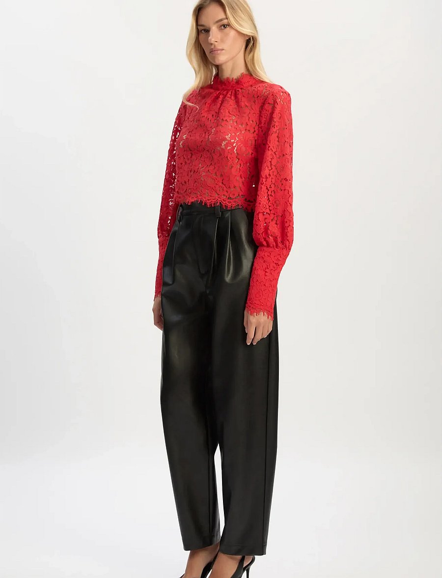 Bardot - LACE GEORGIA TOP - langärmelige blusen - fire red - 4