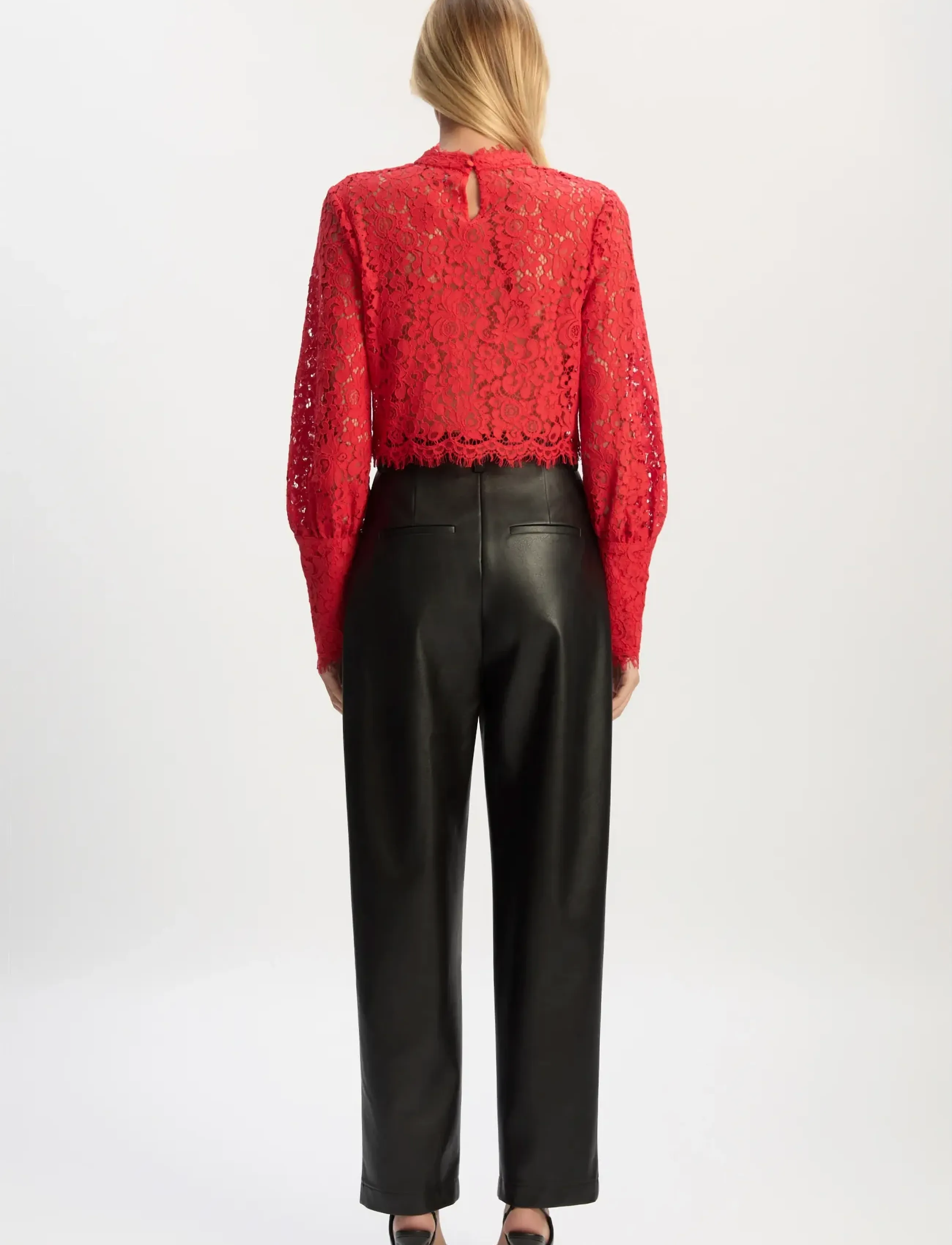 Bardot - LACE GEORGIA TOP - langærmede bluser - fire red - 5