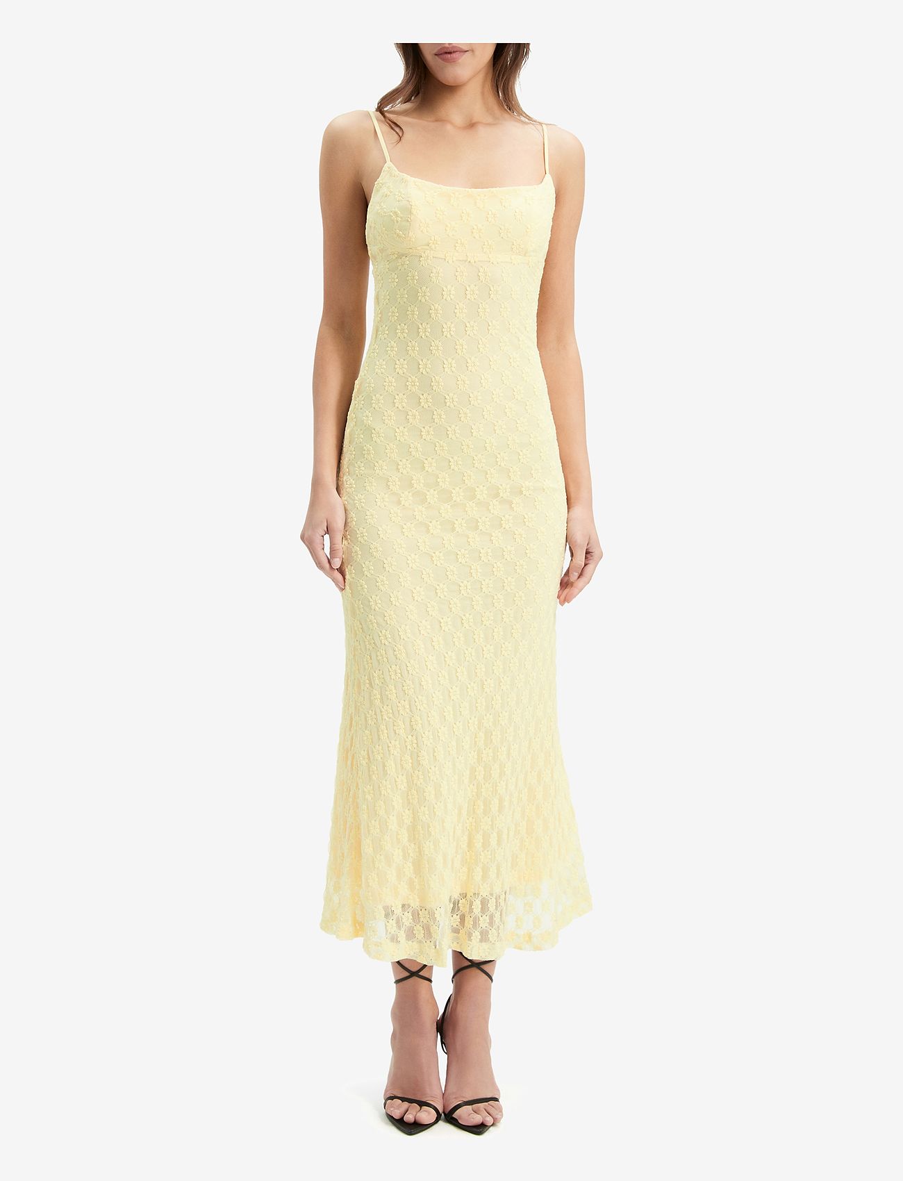 Bardot - ADONI MESH MIDI DRESS - fodralklänningar - canary yellow - 0