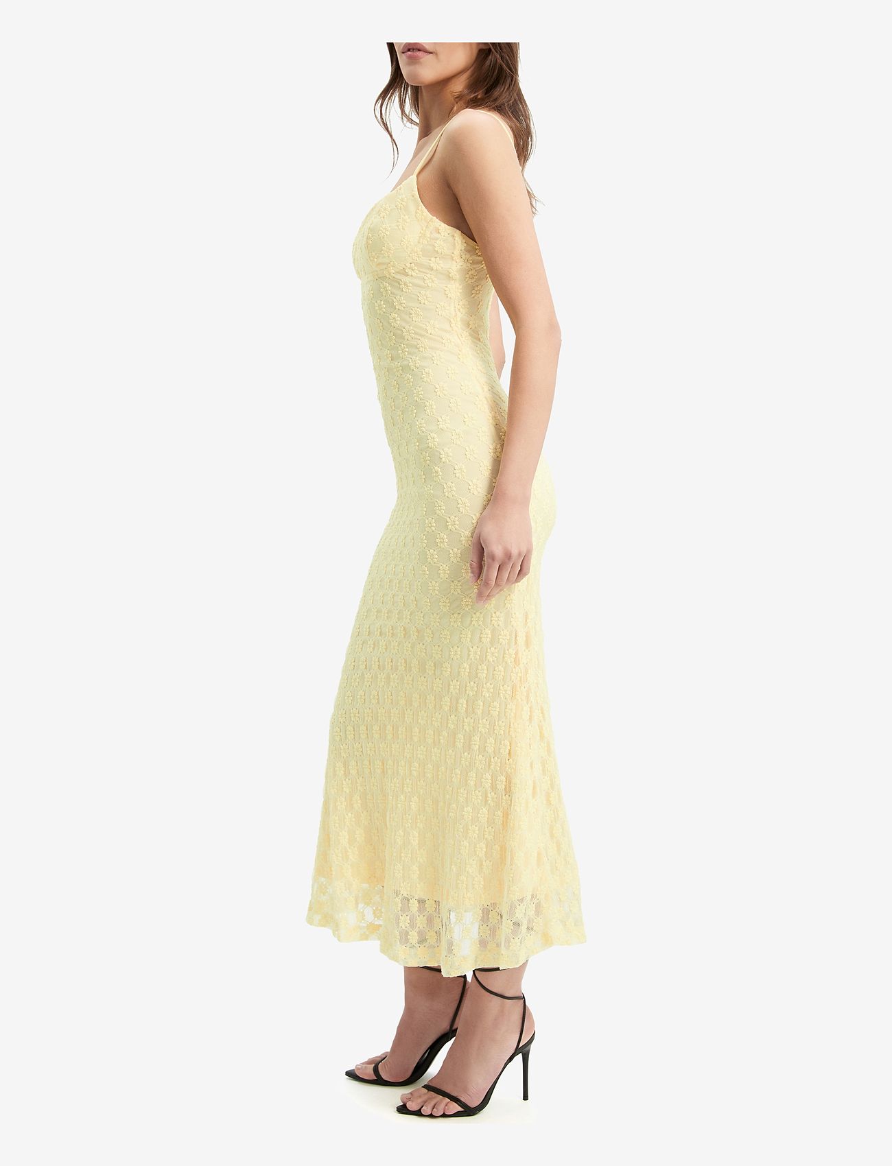 Bardot - ADONI MESH MIDI DRESS - fodralklänningar - canary yellow - 3