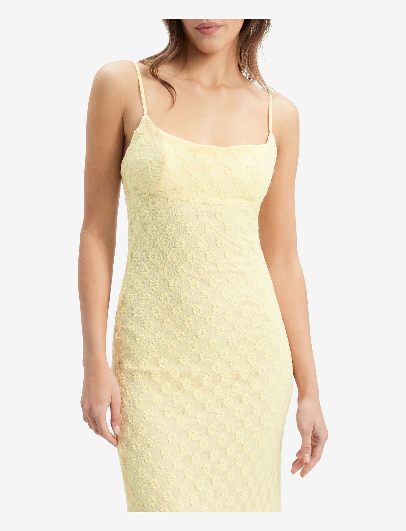Bardot - ADONI MESH MIDI DRESS - fodralklänningar - canary yellow - 5