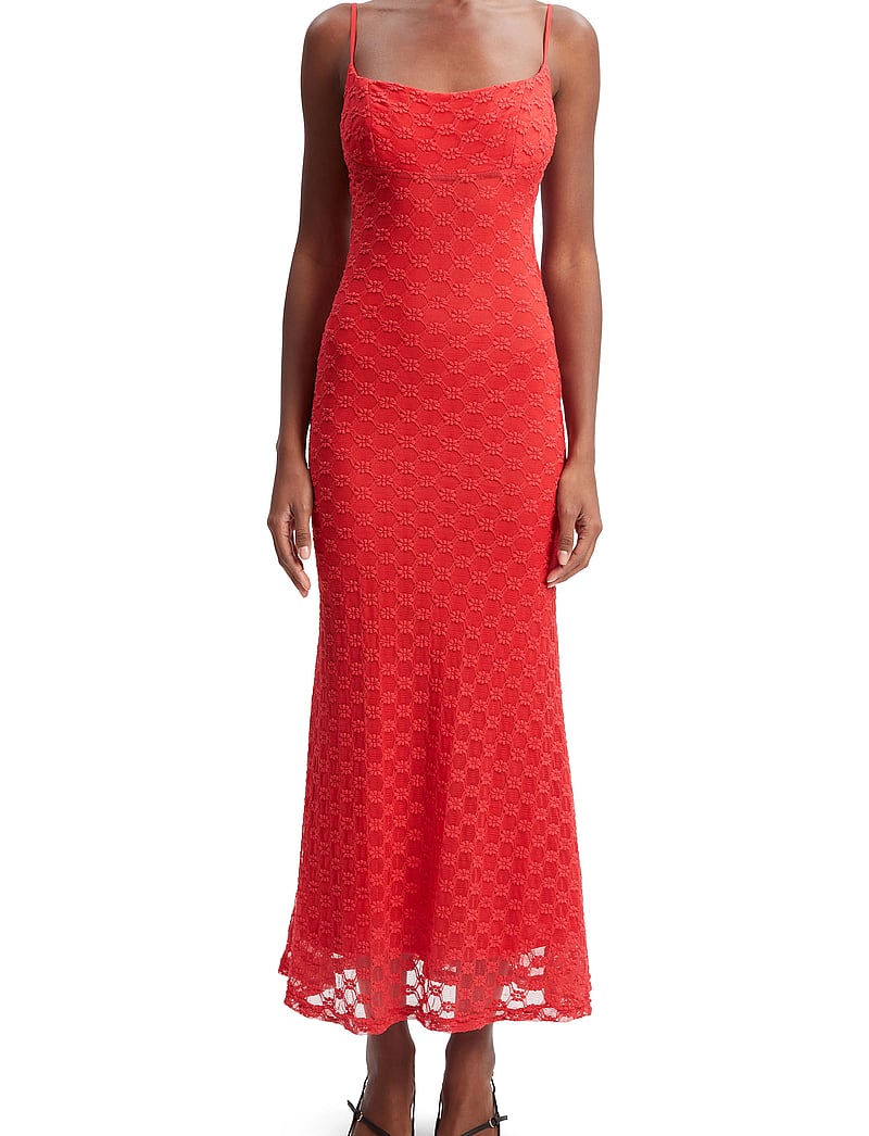 Bardot - ADONI MESH MIDI DRESS - liibuvad kleidid - fire red - 0
