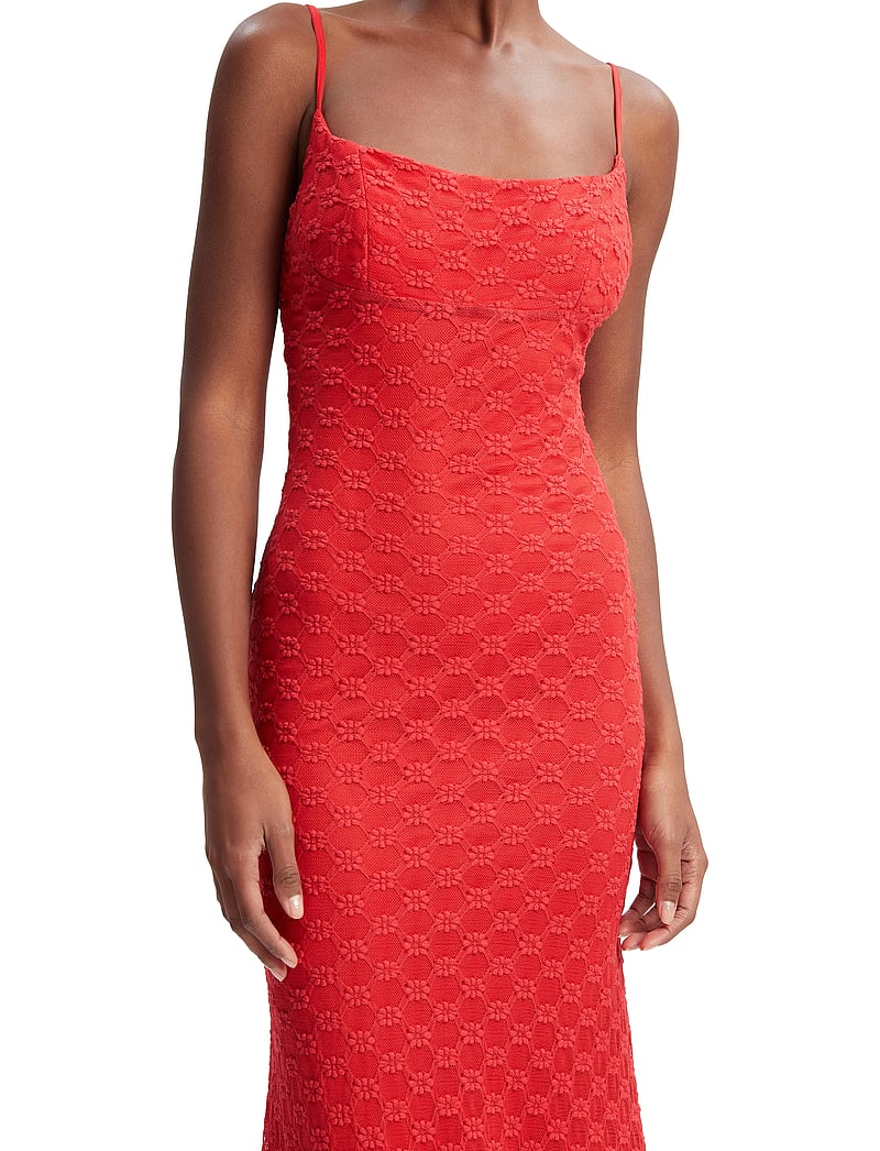 Bardot - ADONI MESH MIDI DRESS - liibuvad kleidid - fire red - 4