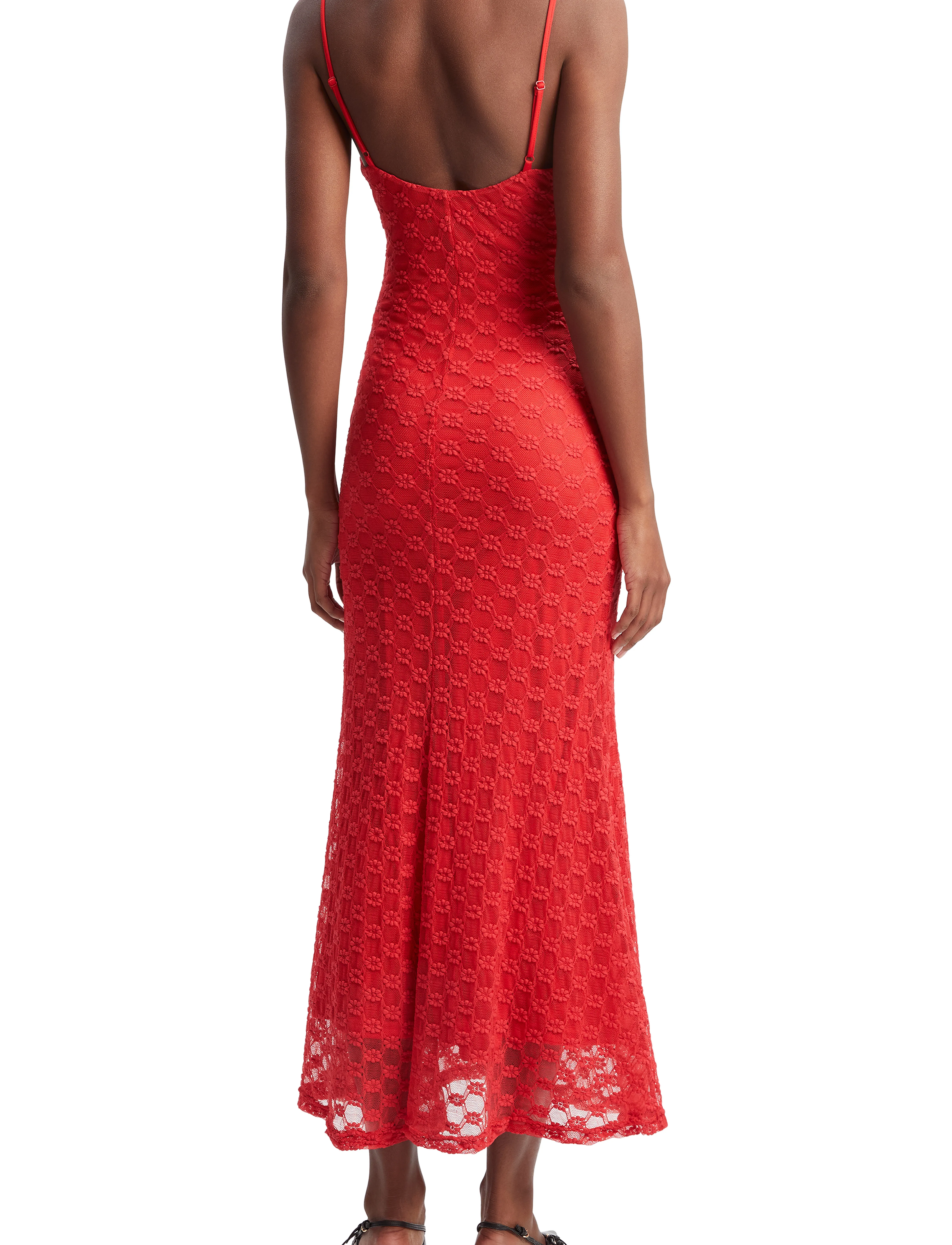 Bardot - ADONI MESH MIDI DRESS - fire red - 5