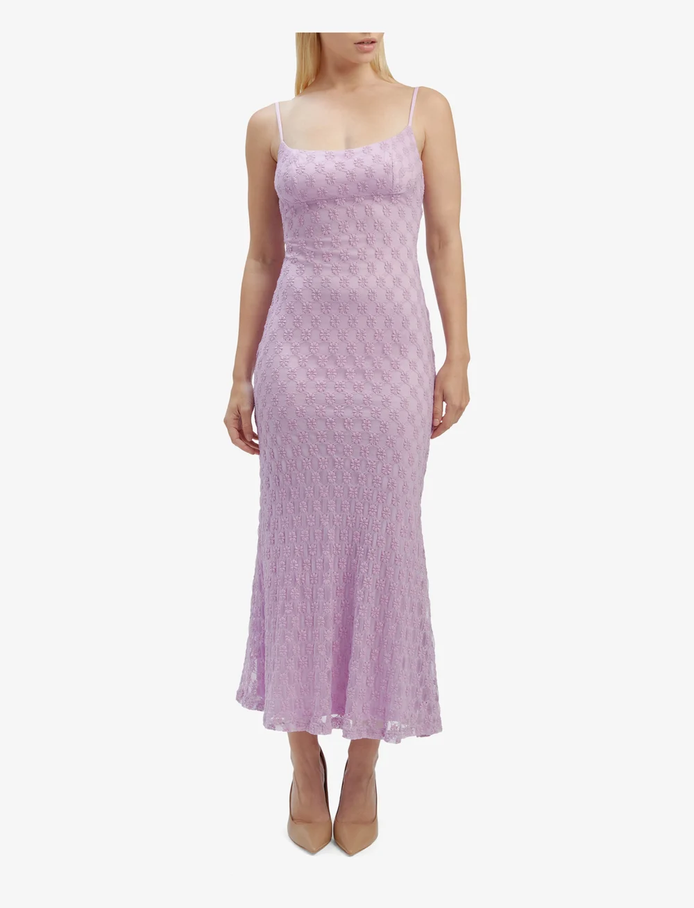Bardot - ADONI MESH MIDI DRESS - fodralklänningar - lilac - 0