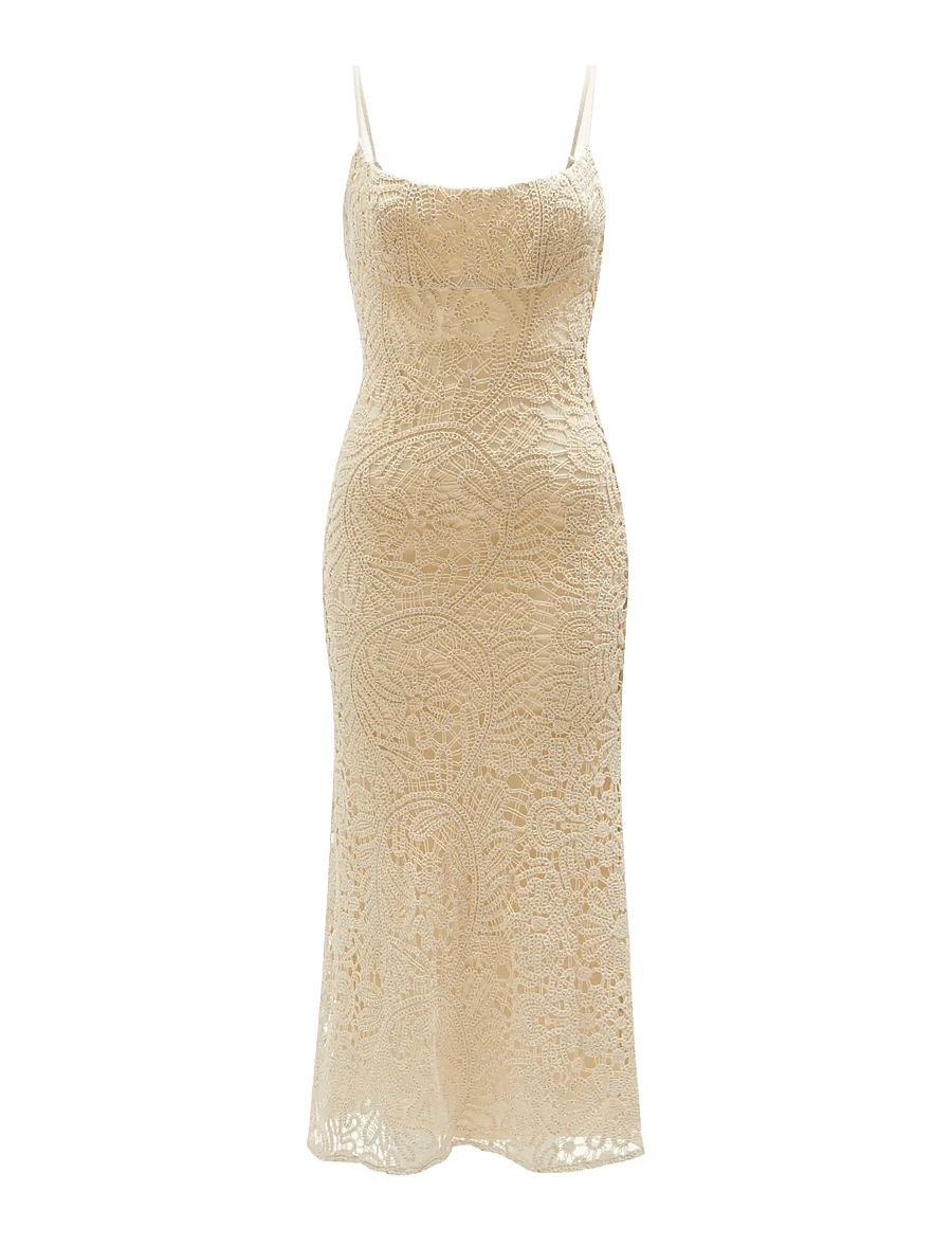 Bardot - ADONI CROCHET MIDI DRESS - light beige - 1
