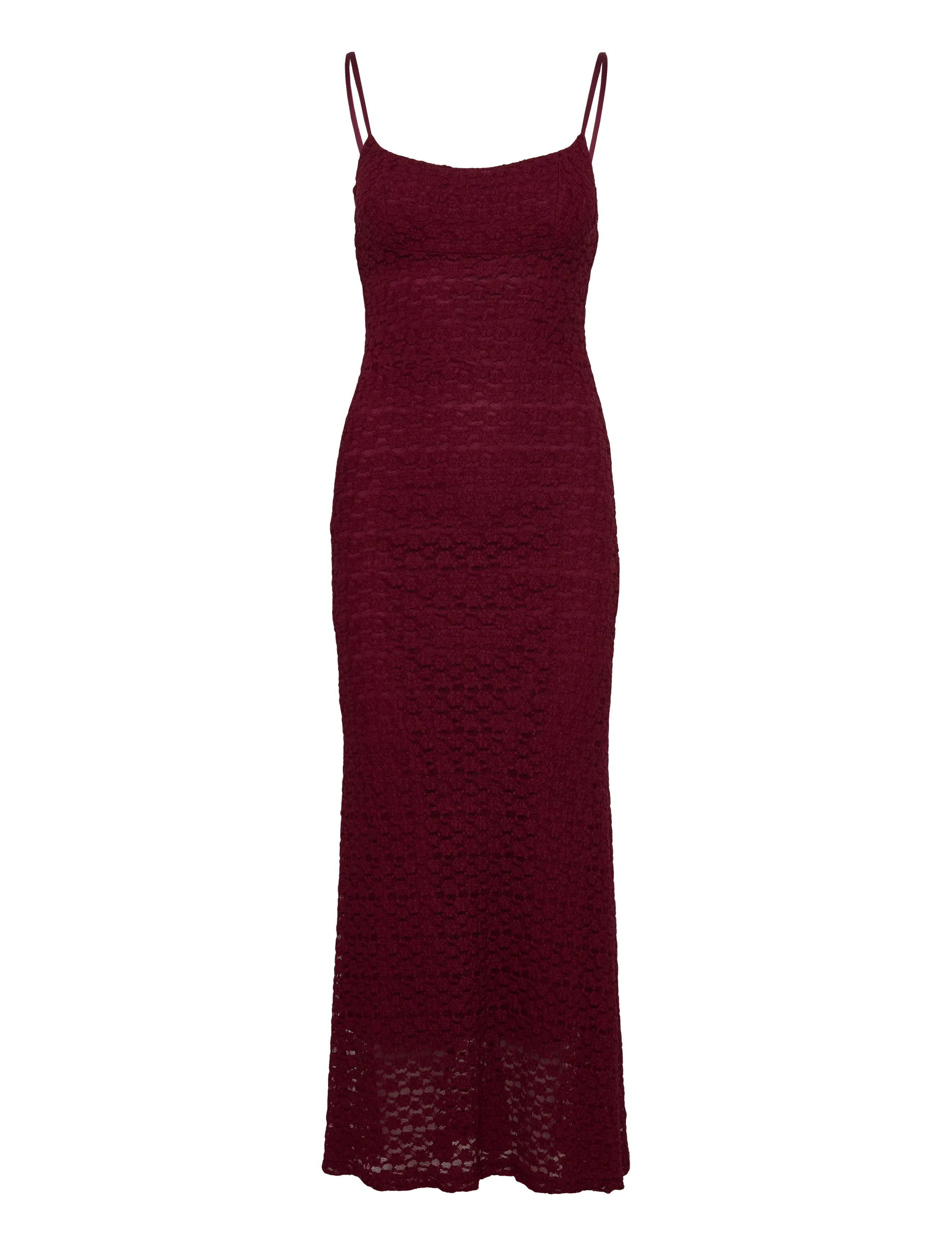 LOUISA MESH MIDI DRESS - BURGUNDY
