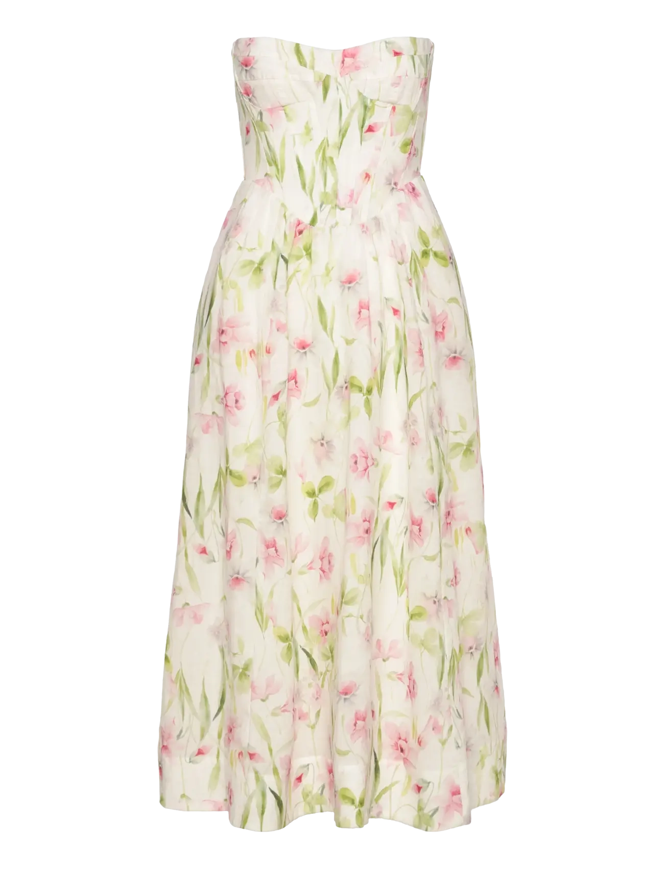 Bardot LOLA CORSET MIDI DRESS - Kleidung - SUMMER WHITE FLORAL / white