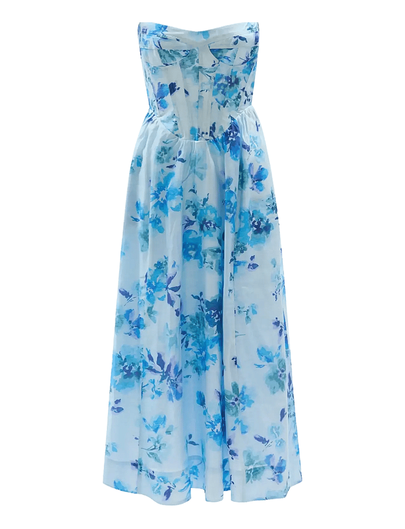 Bardot - LOLA CORSET MIDI DRESS - suvekleidid - blue floral - 1