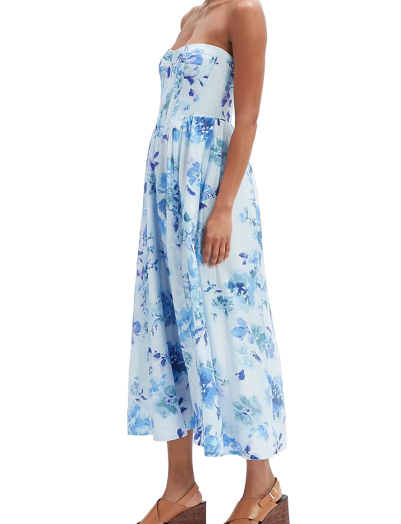 Bardot - LOLA CORSET MIDI DRESS - suvekleidid - blue floral - 3