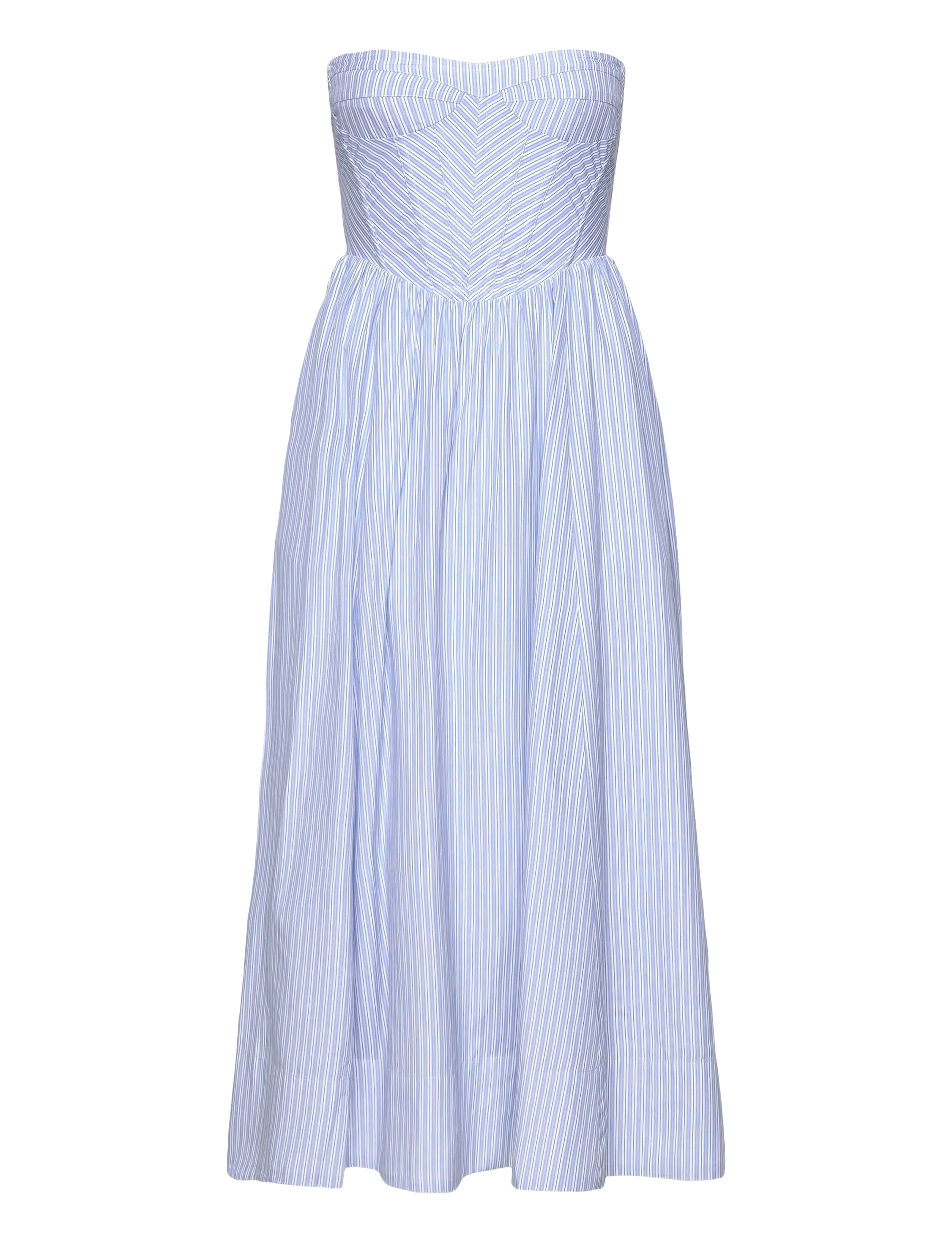 Bardot LOLA CORSET STRIPE MIDI DRESS - Dresses - BLUE STRIP / blue