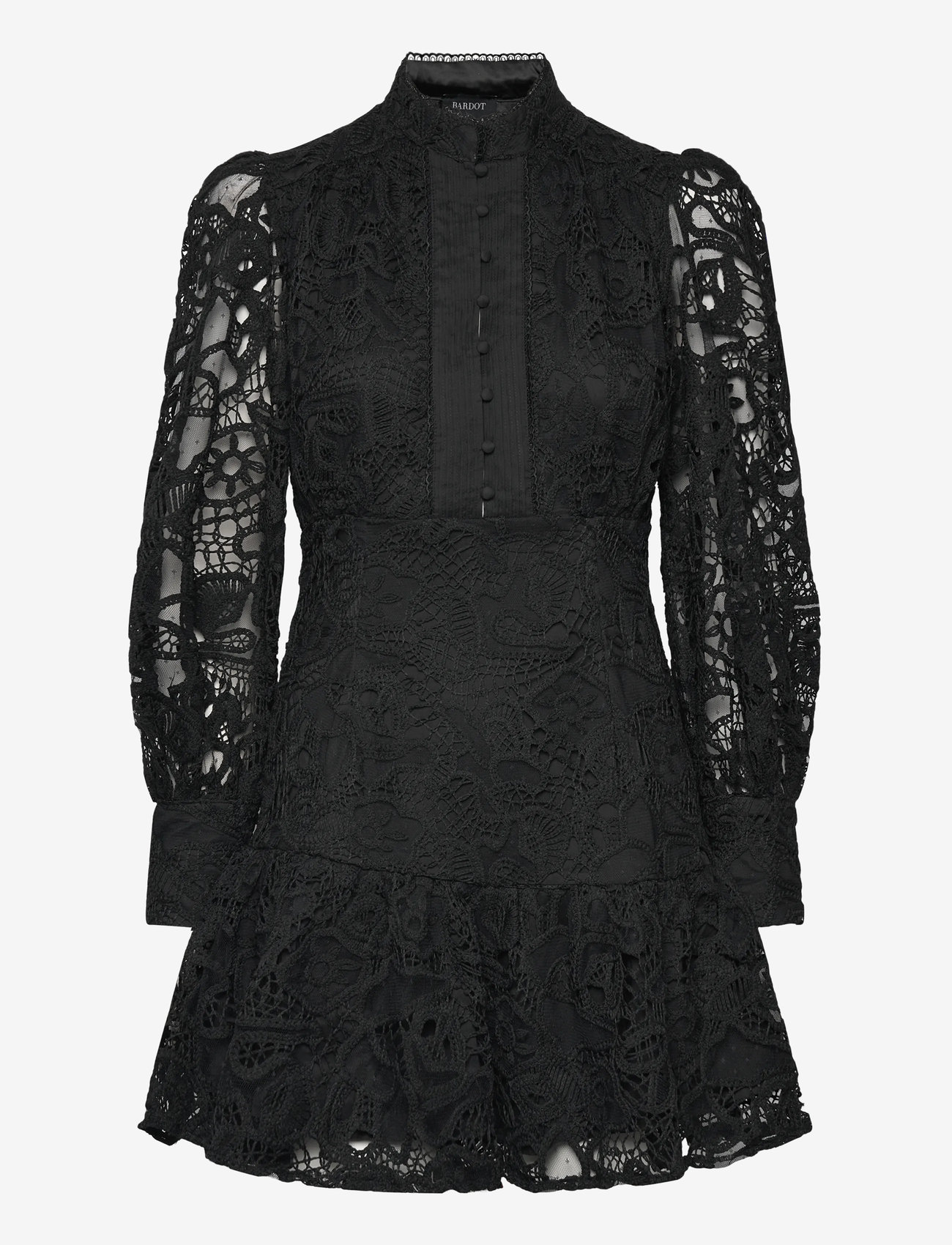 Bardot - REMY EMBROIDERED MINI DRESS - pitskleidid - black - 0