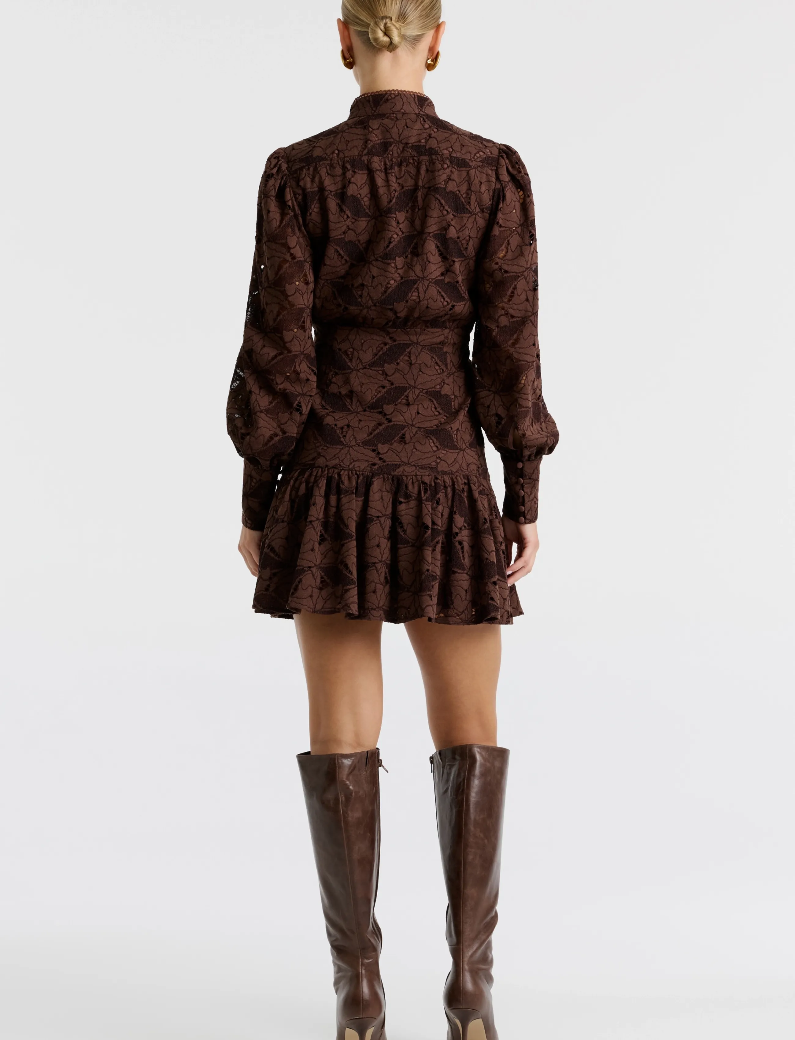 Bardot REMY MINI LACE DRESS - Pitskleidid - CHOCOLATE / brown