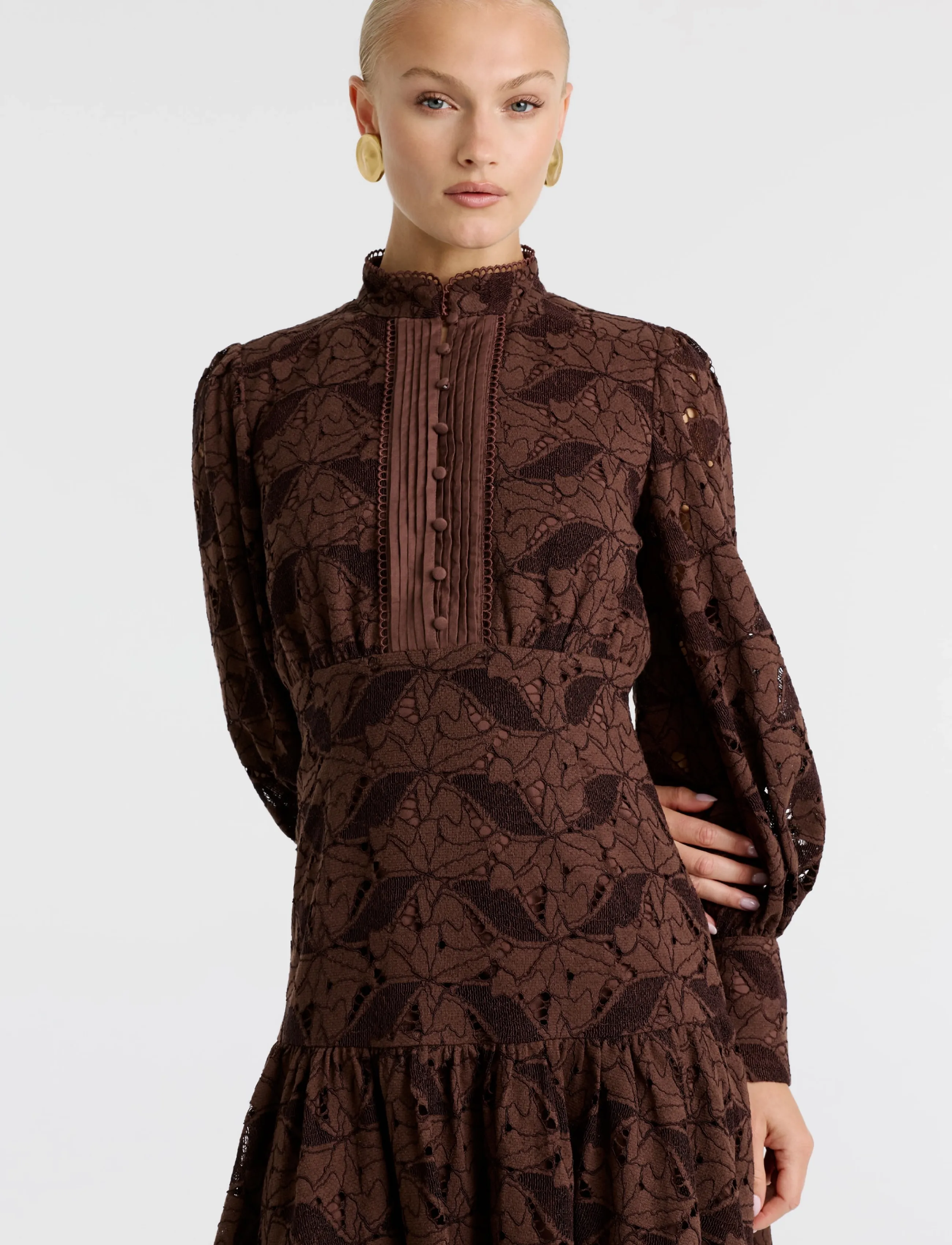 Bardot - REMY MINI LACE DRESS - chocolate - 4