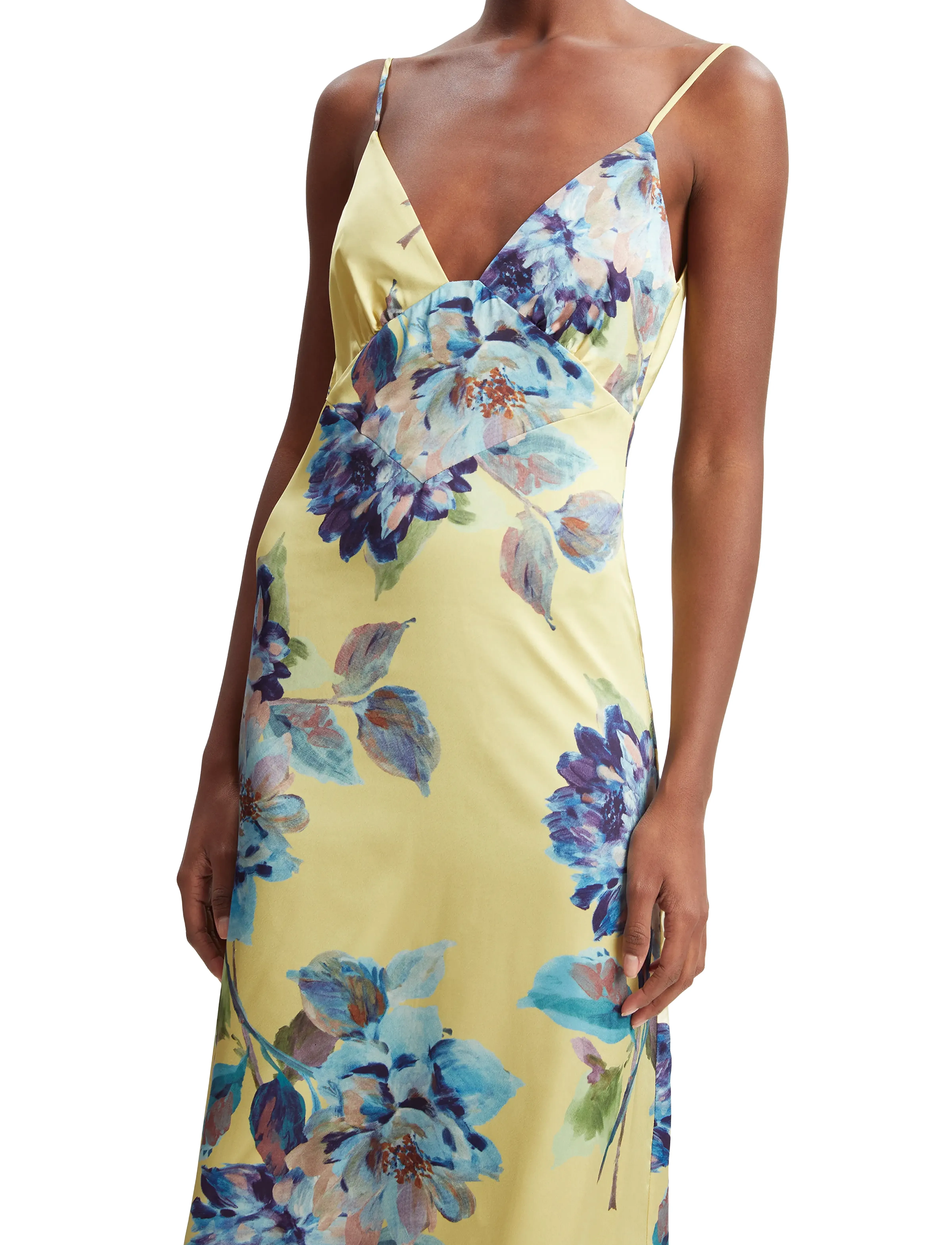 Bardot WINTOUR MIDI SLIP DRESS - Tøj - BOLD BLUE FORAL / yellow