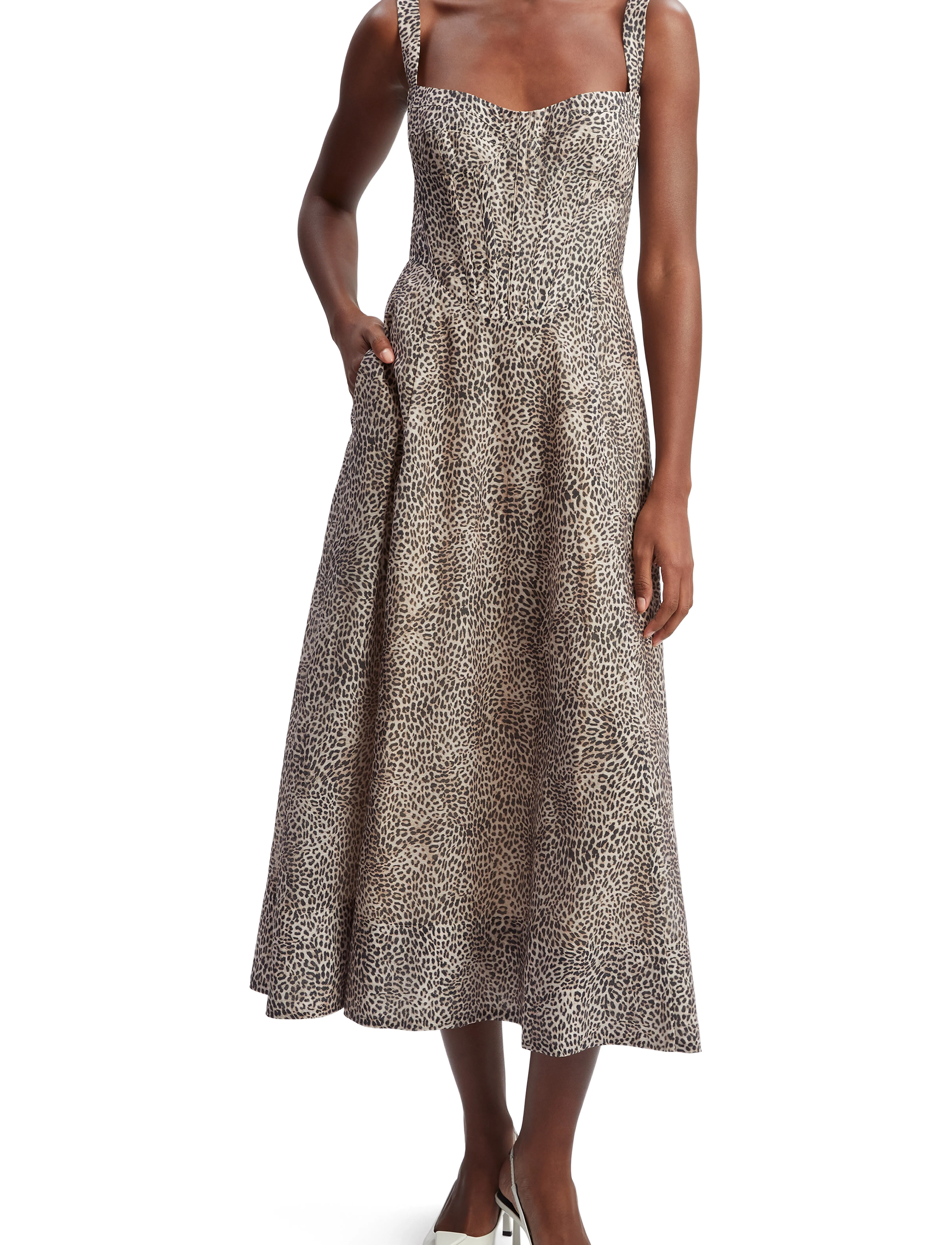 Bardot Lilah Corset Midi Dress, 34, Dresses, Braun - Knee-length & Midi, Frauen