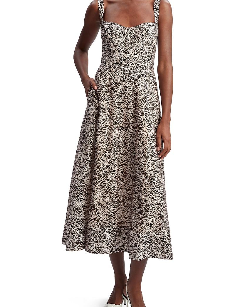 Bardot - LILAH CORSET MIDI DRESS - midikleider - b leopard - 0