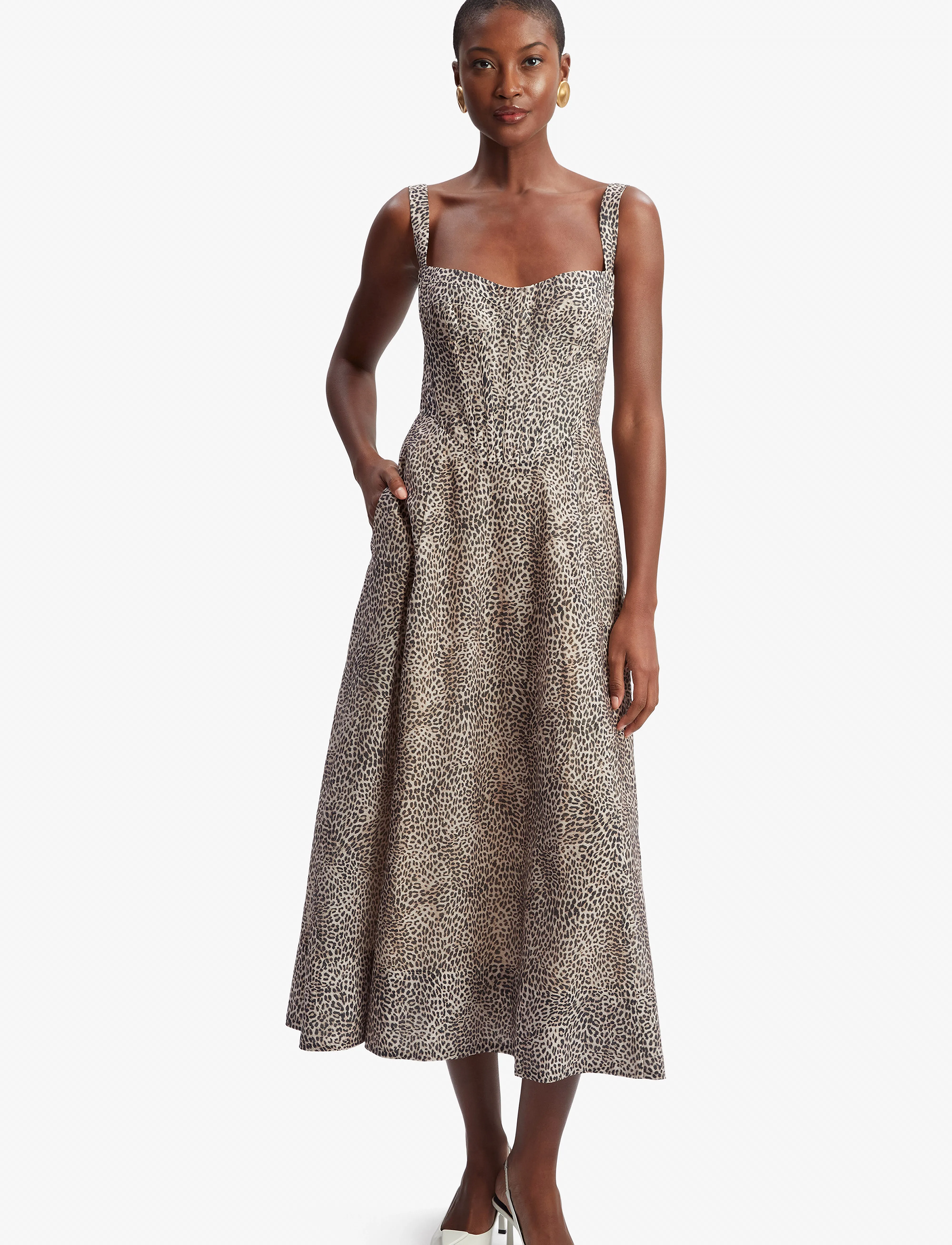 Bardot - LILAH CORSET MIDI DRESS - midikleidid - b leopard - 5