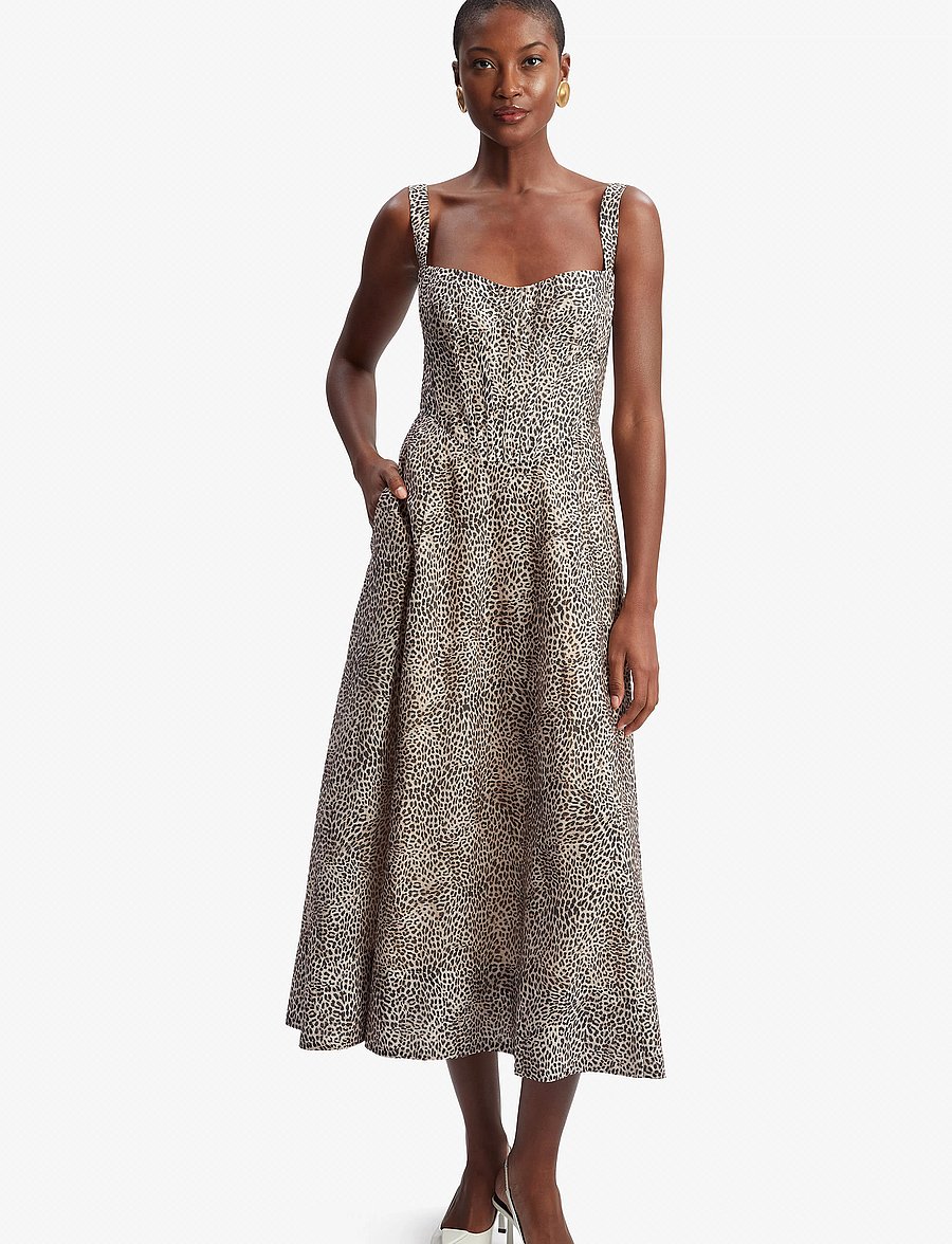 Bardot - LILAH CORSET MIDI DRESS - midikleidid - b leopard - 5