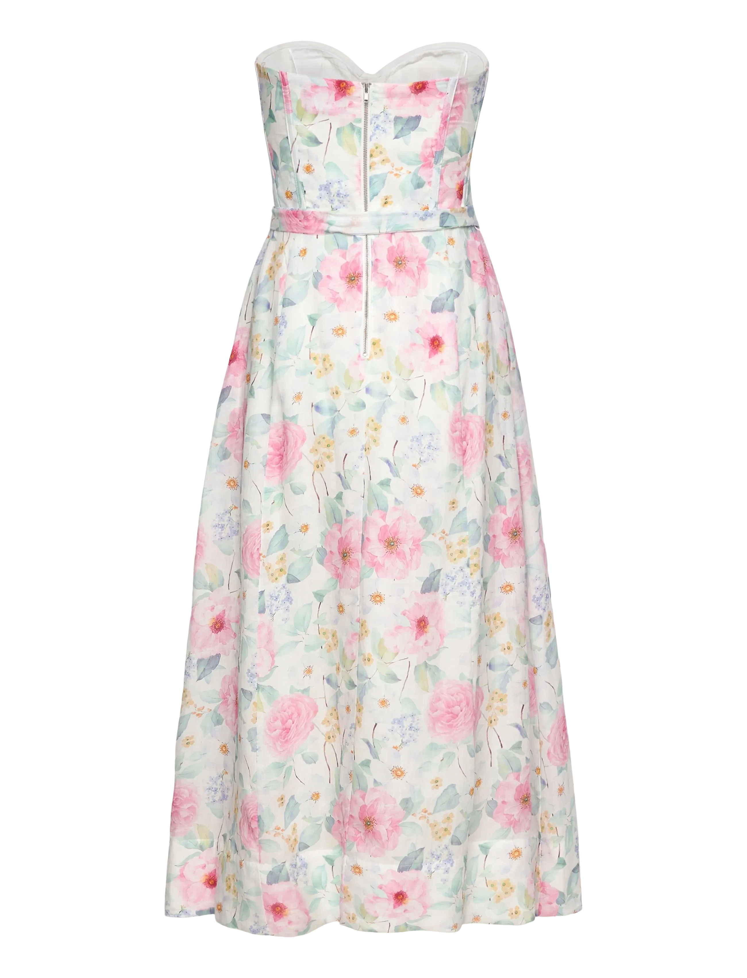 Bardot - FLORAL PRINTED TIE MIDI DRESS - summer white floral - 2