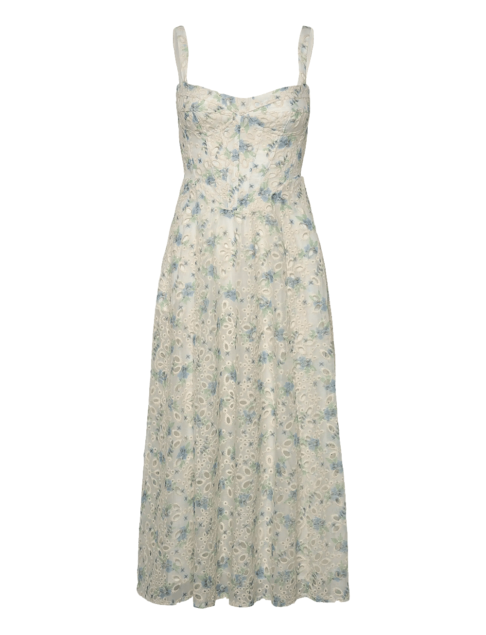 adaline broderie midi dress Bardot Adaline Floral Applique Broderie Corset Maxi Dress
